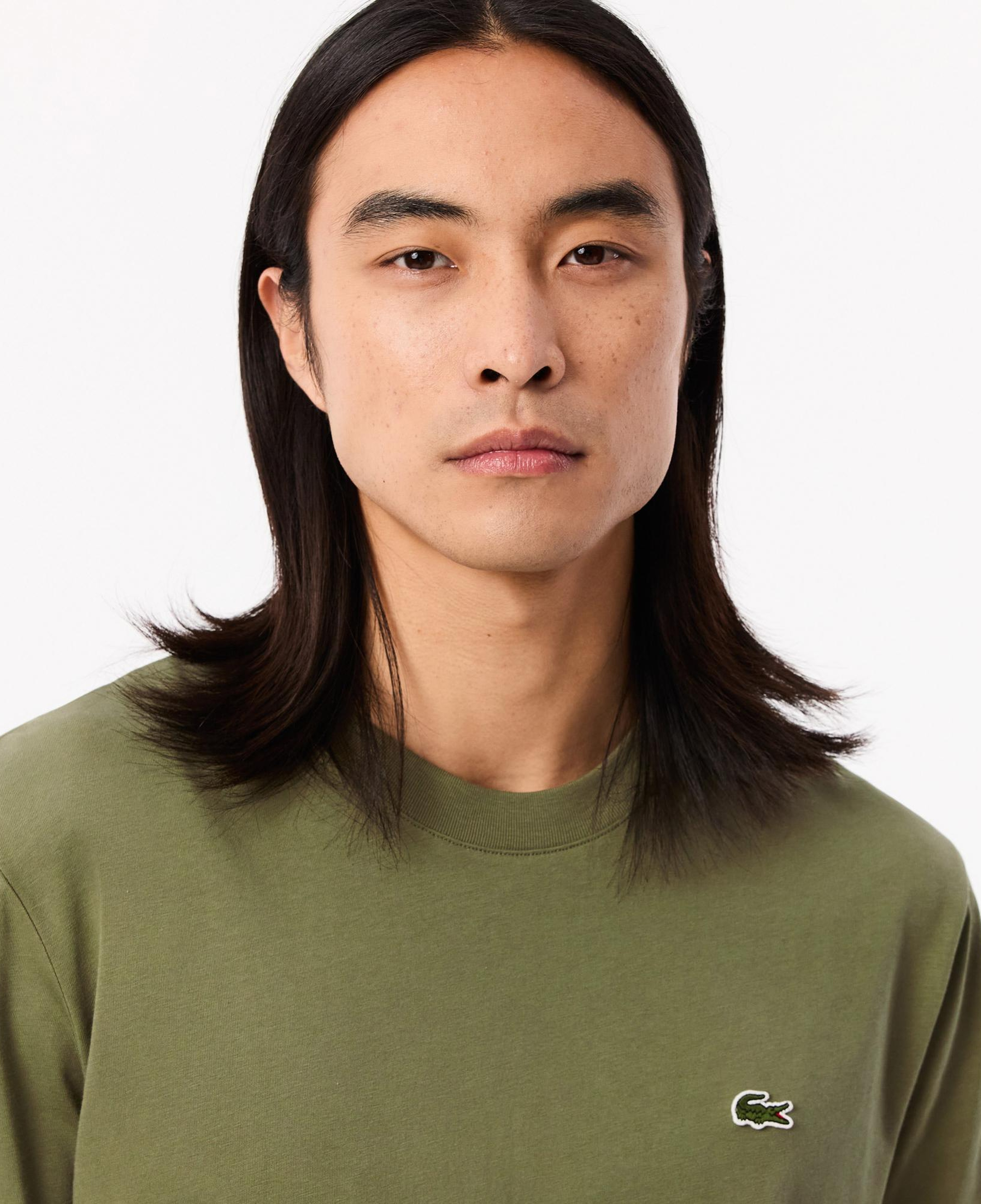 Erkek Classic Fit Bisiklet Yaka Haki T-Shirt