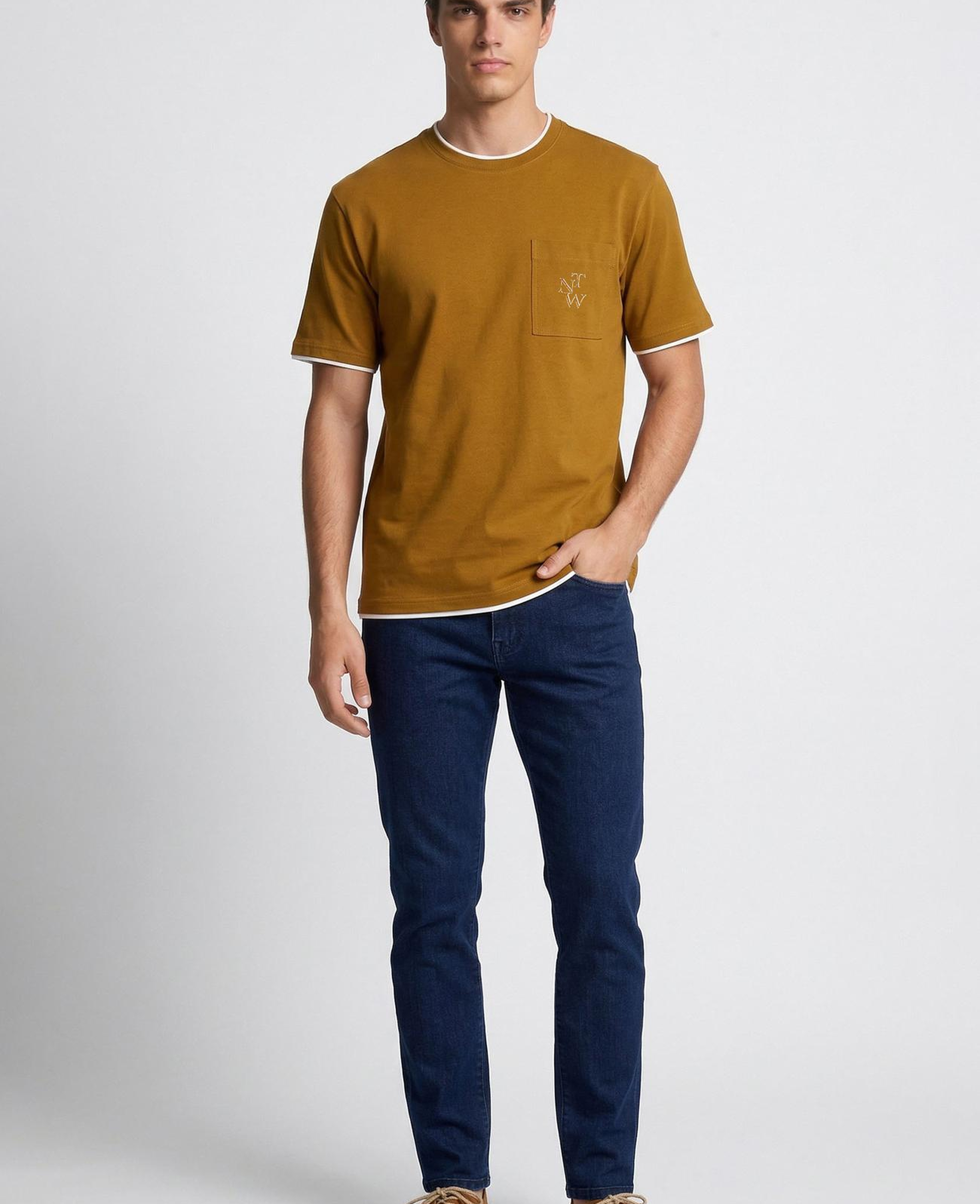 Network Erkek Yağ Yeşili Cepli Pike T-shirt