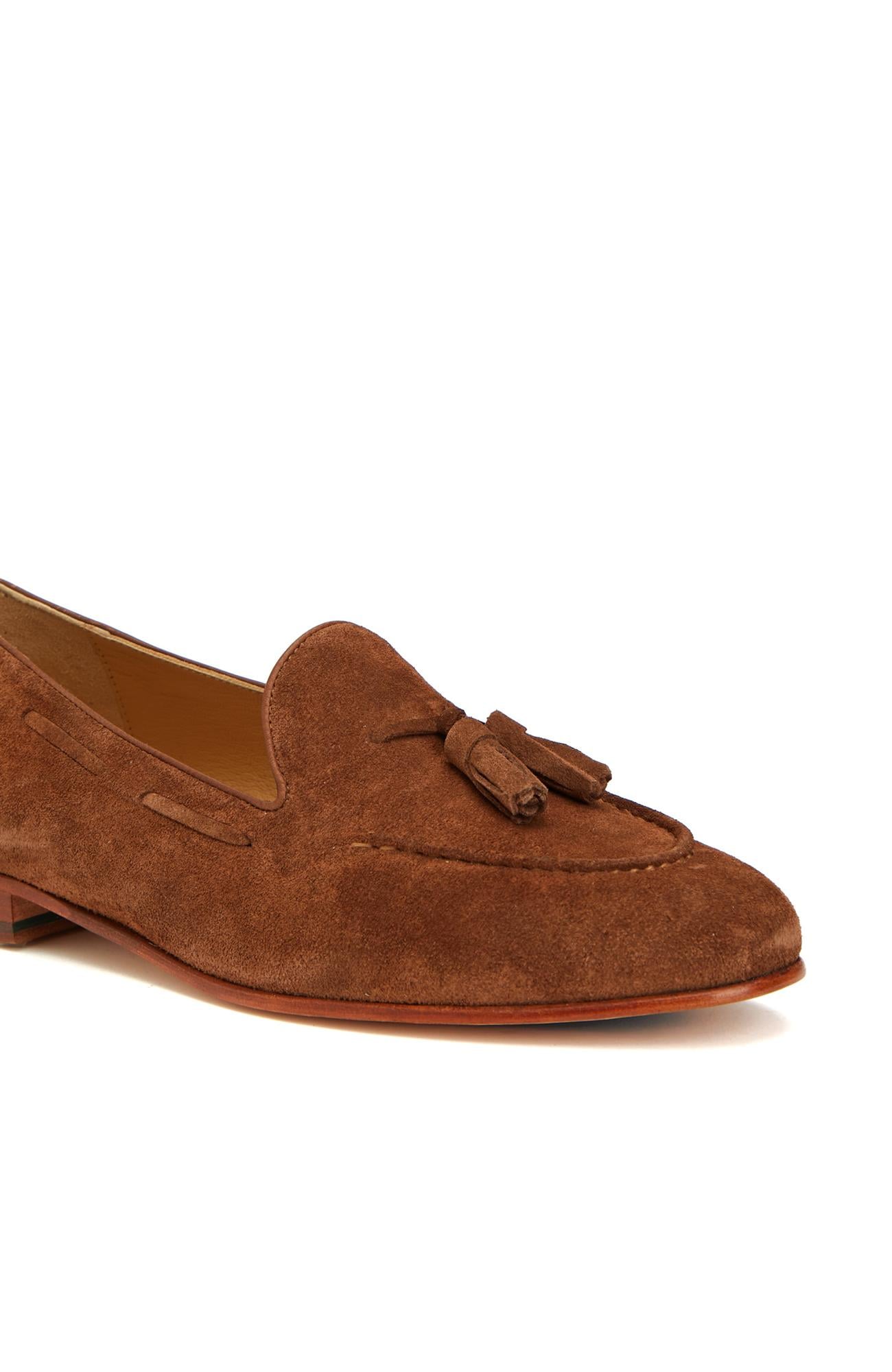 George Hogg Kadın Taba Püsküllü Süet Loafer