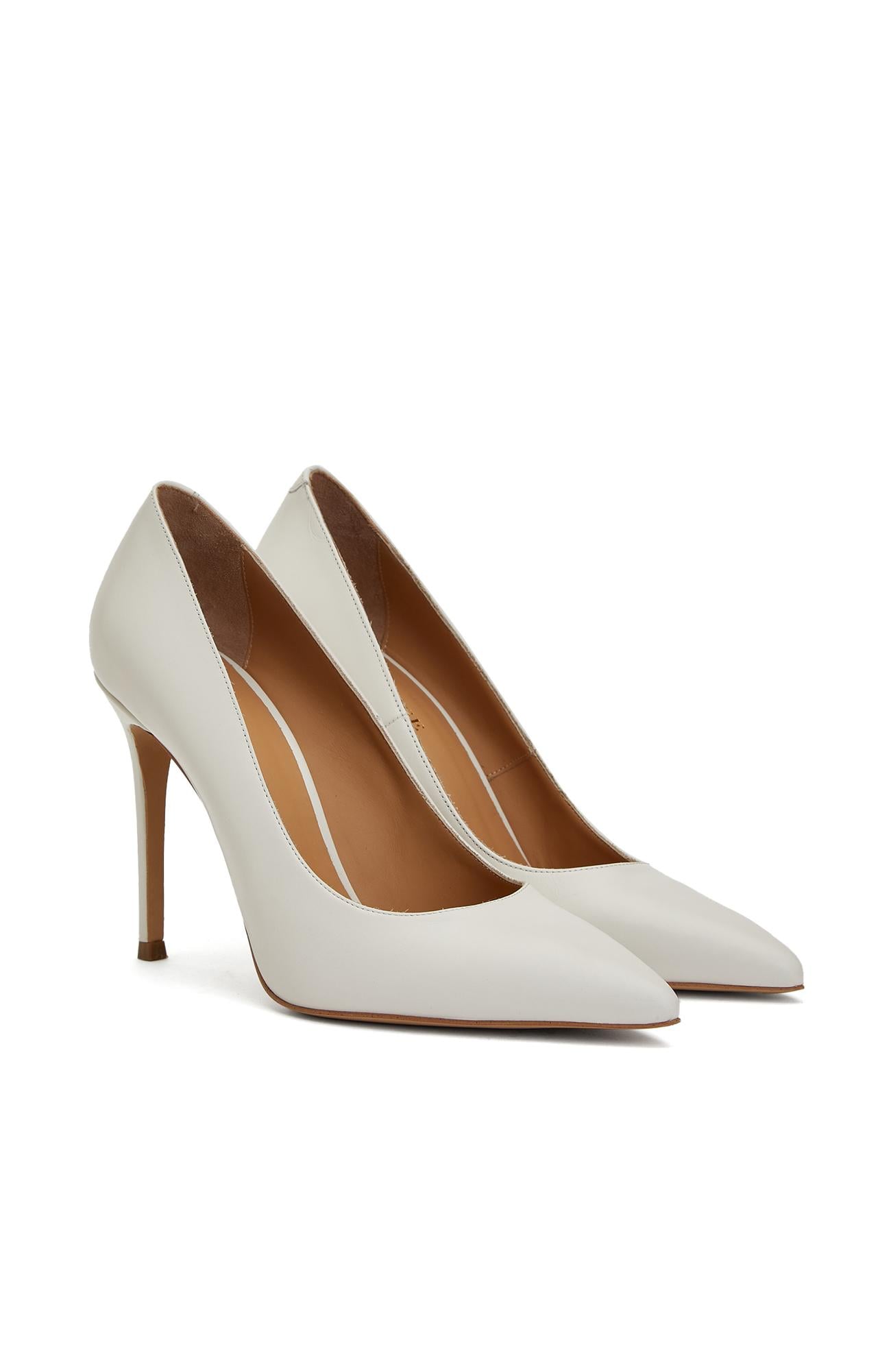 Divarese Kadın Kırık Beyaz Deri Stiletto