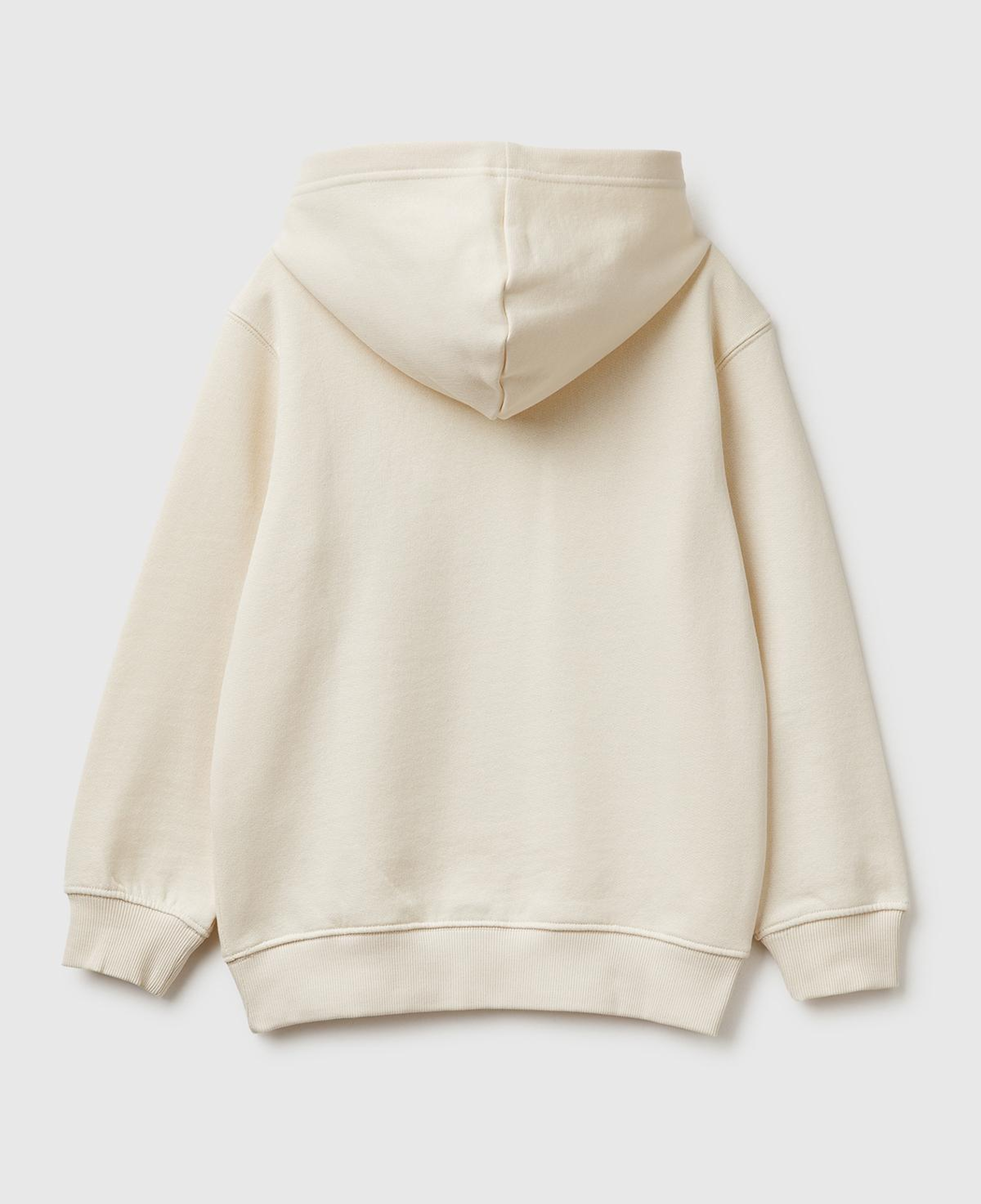 Erkek Çocuk Krem Tazmanya Baskılı Ribanalı Kapüşonlu Oversize Sweatshirt
