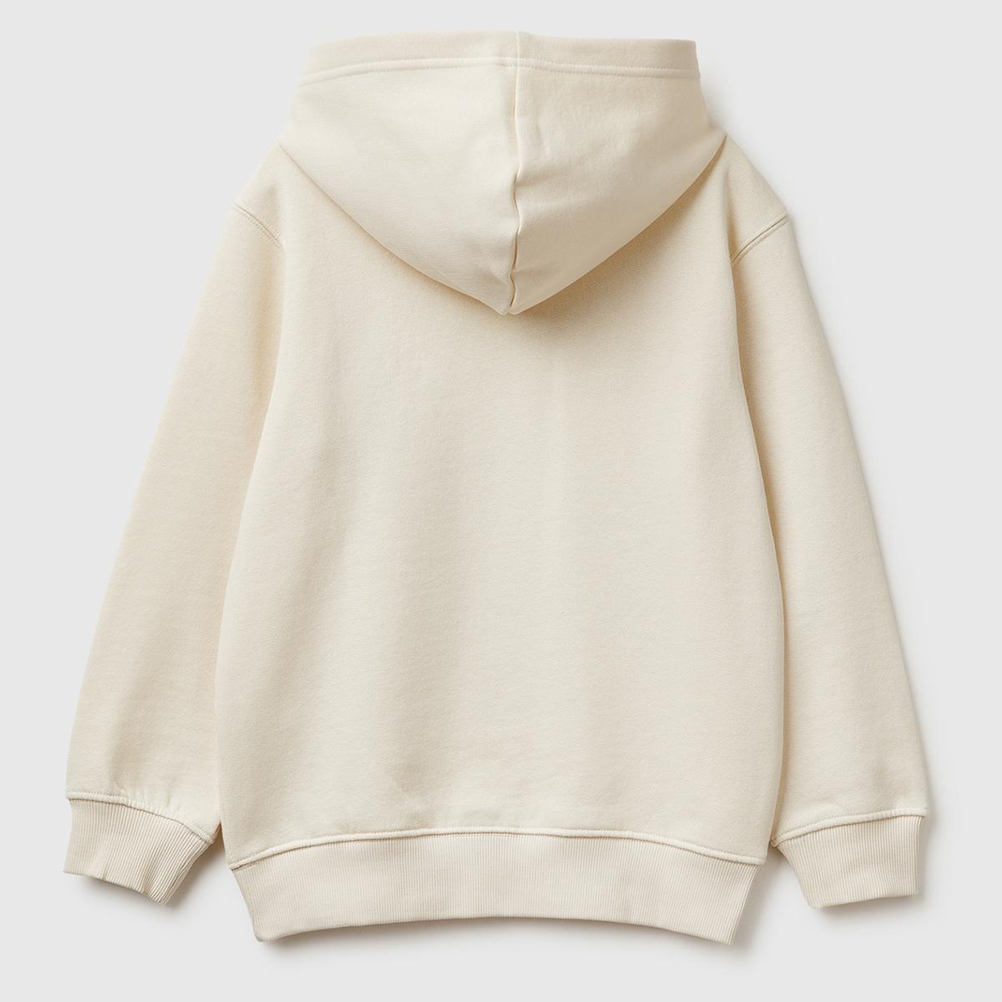 Erkek Çocuk Krem Tazmanya Baskılı Ribanalı Kapüşonlu Oversize Sweatshirt
