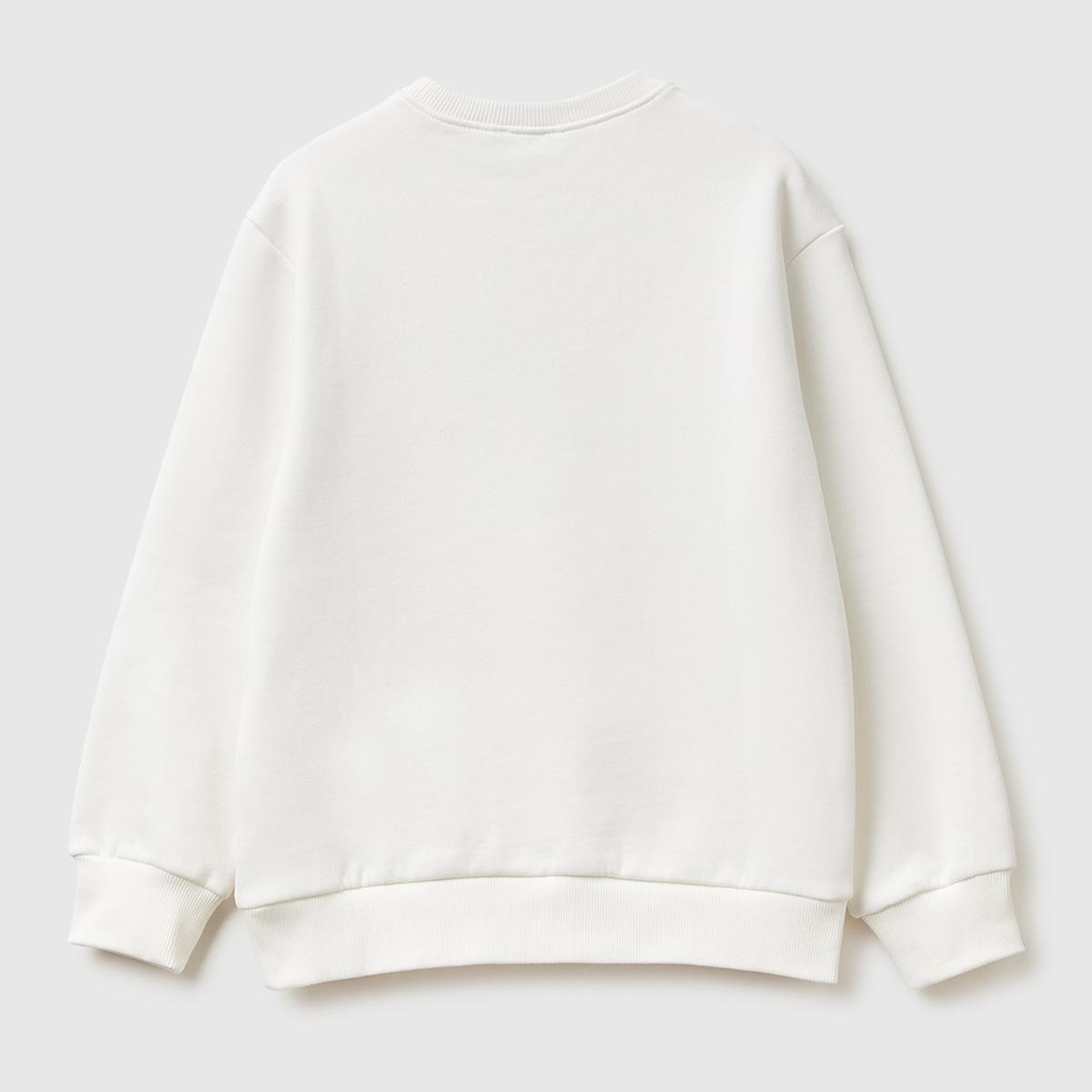 Erkek Çocuk Ekru Peanuts Yılbaşı Baskılı Logo Etiketli Kabartmalı Ribanalı Şardonlu Sweatshirt