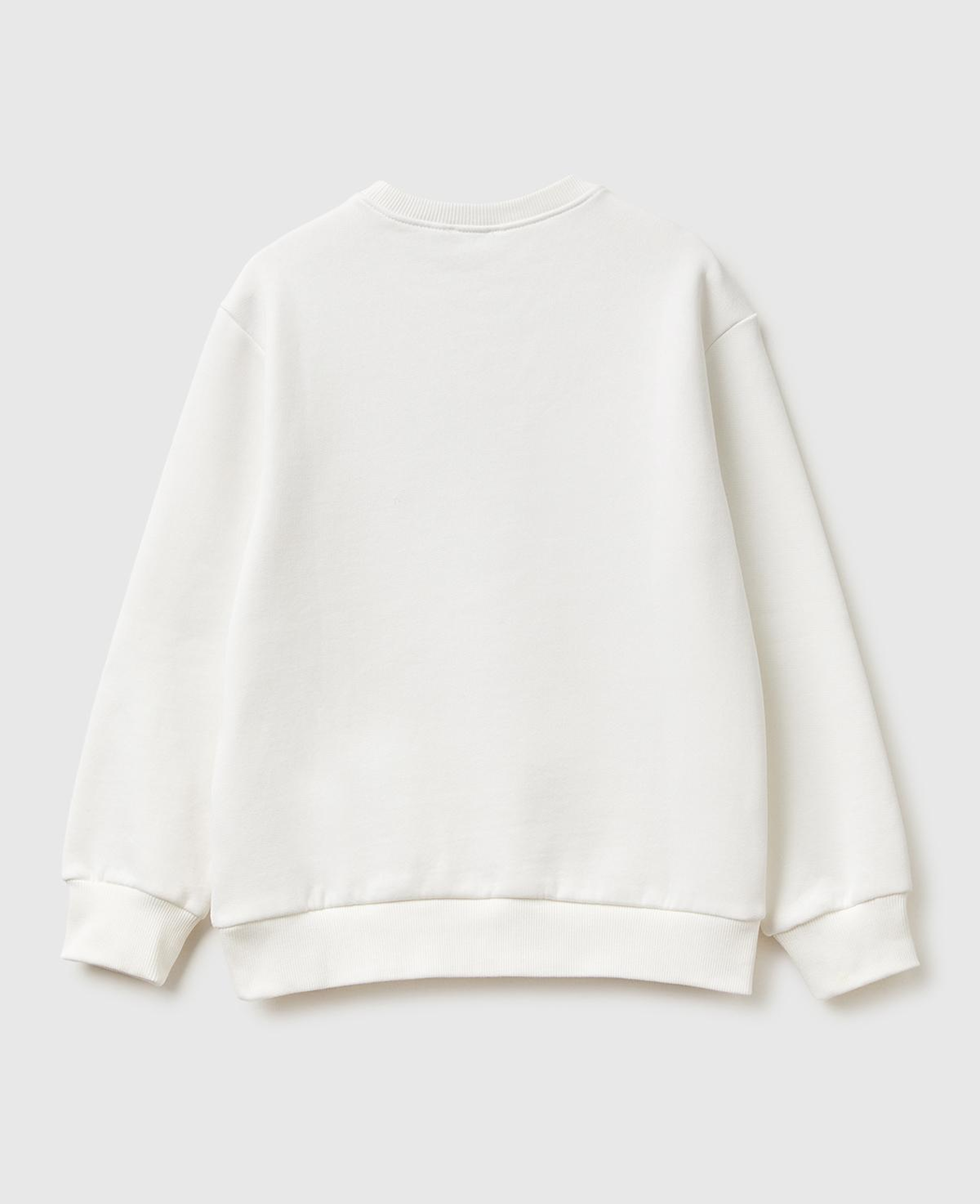 Erkek Çocuk Ekru Peanuts Yılbaşı Baskılı Logo Etiketli Kabartmalı Ribanalı Şardonlu Sweatshirt