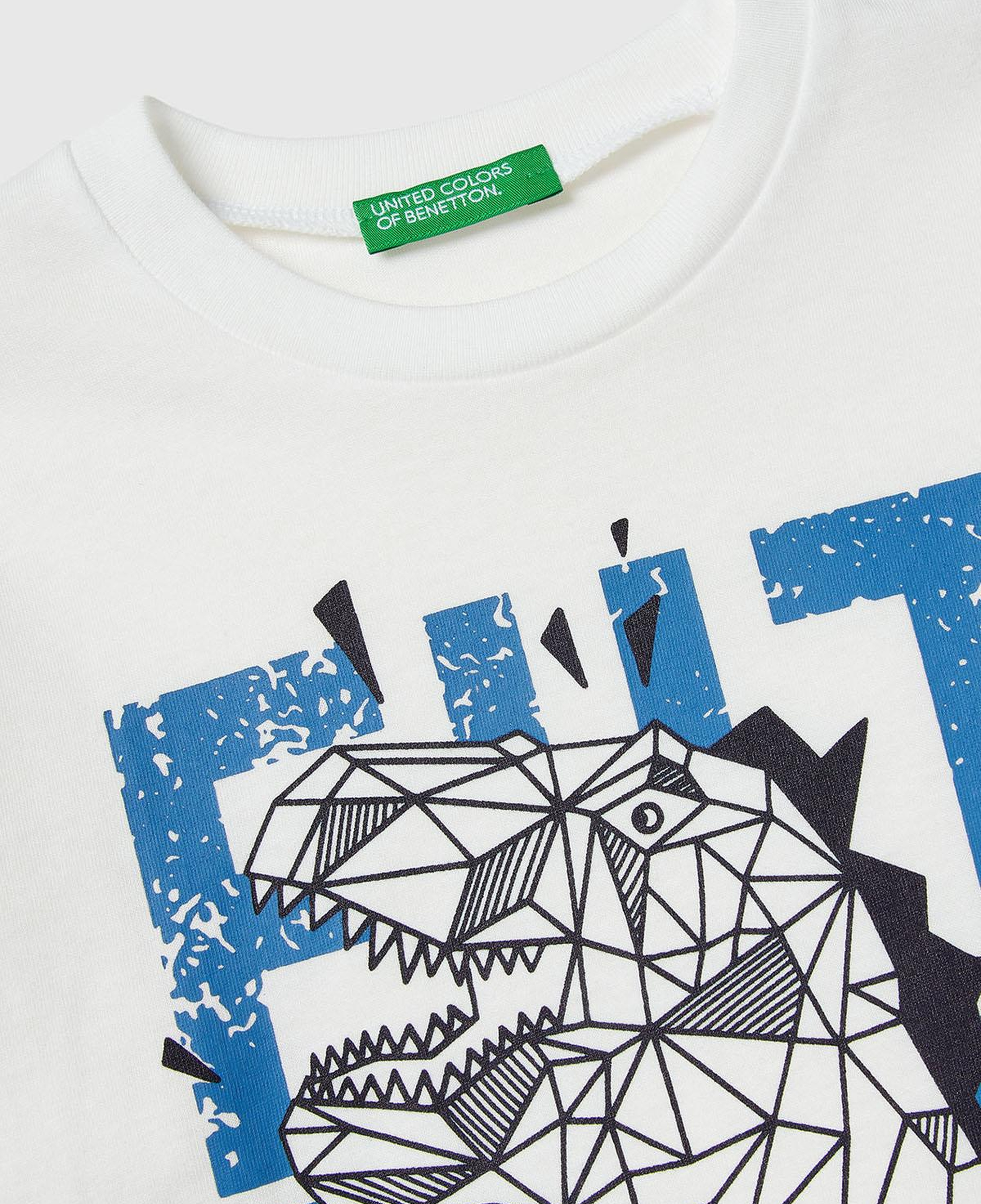 Erkek Çocuk Ekru Baskılı Relaxed Fit Uzun Kollu T-shirt