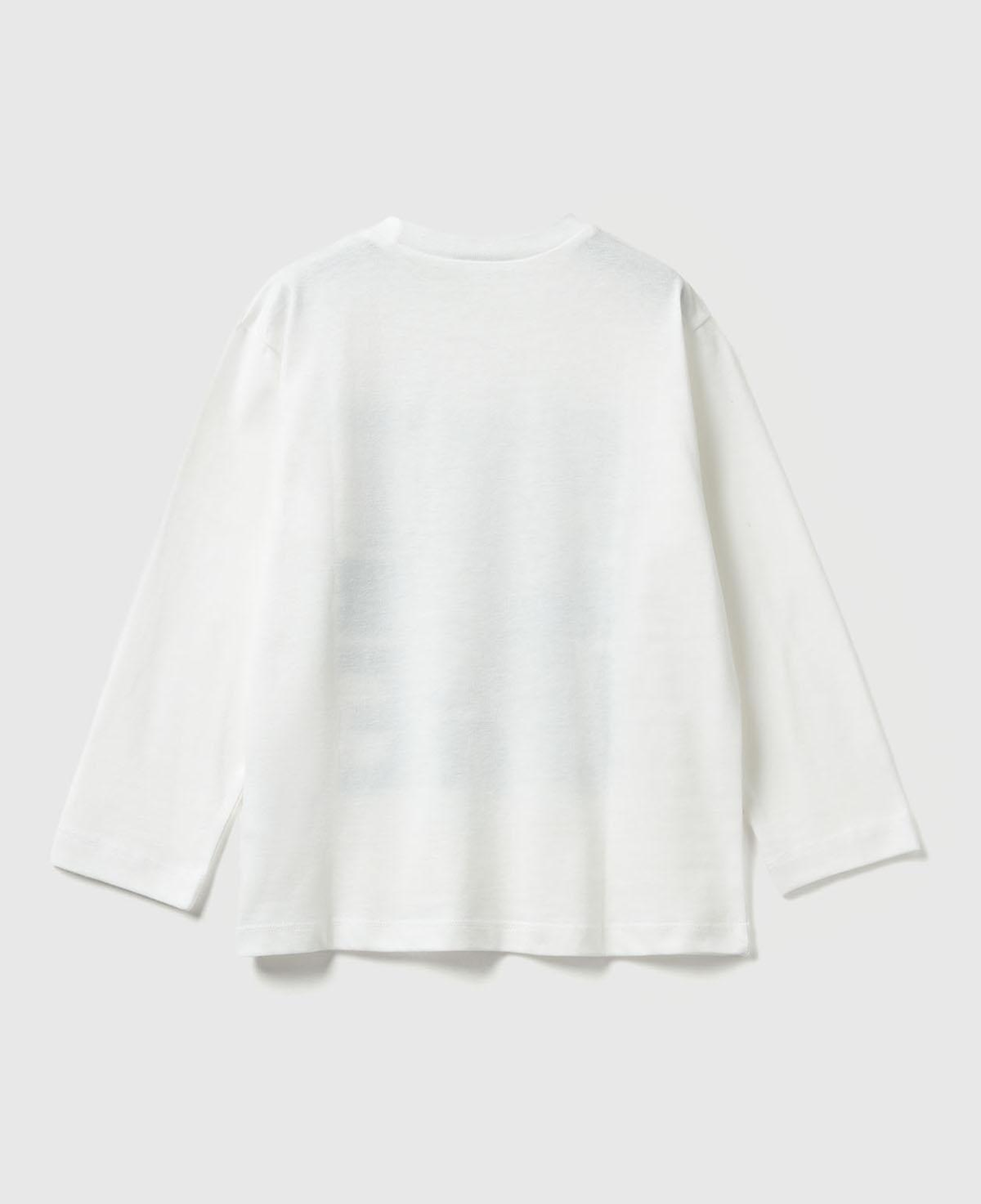 Erkek Çocuk Ekru Baskılı Relaxed Fit Uzun Kollu T-shirt