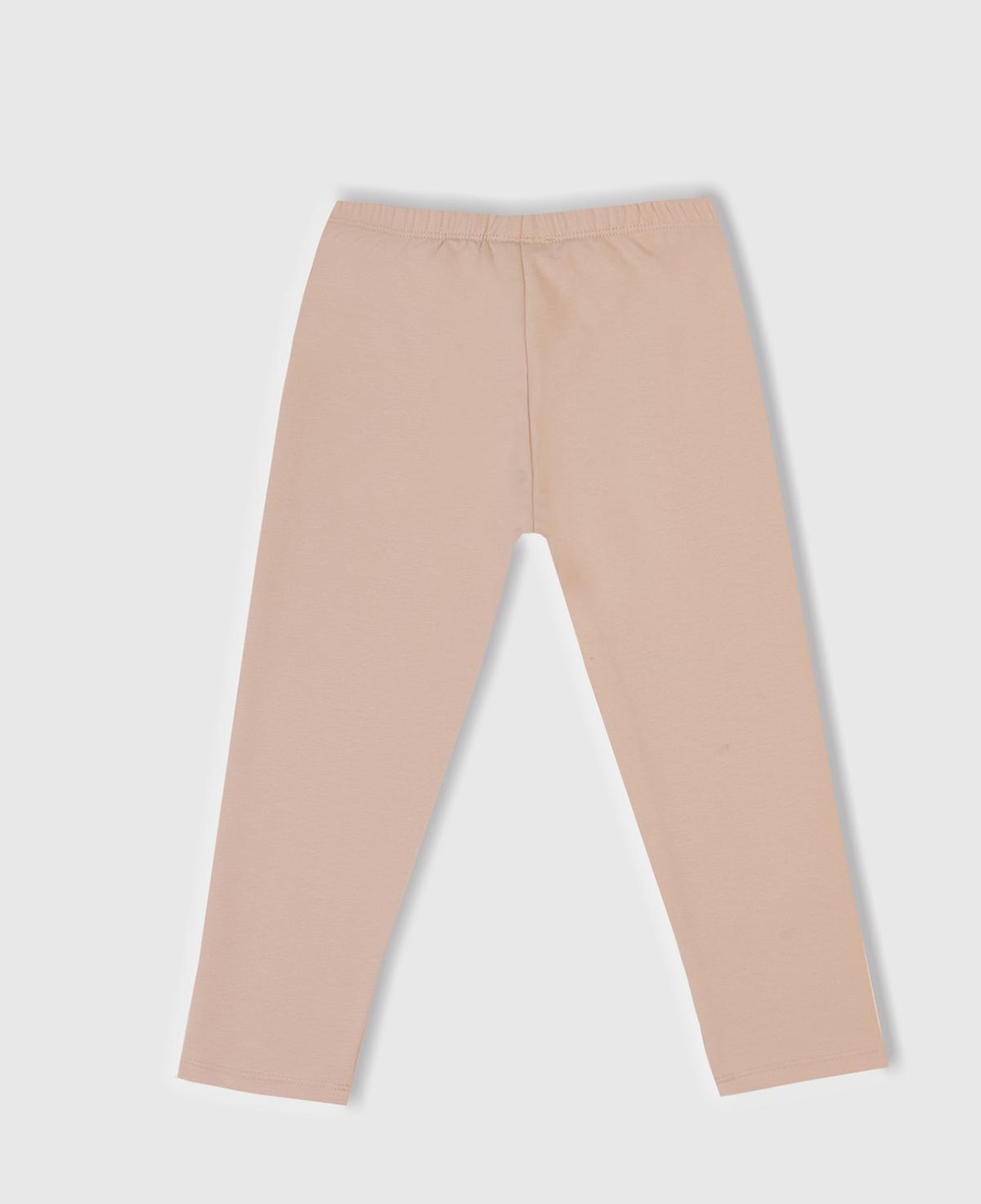 Kız Çocuk Toz Pembe Beli Logo İşlemeli Regular Fit Tayt