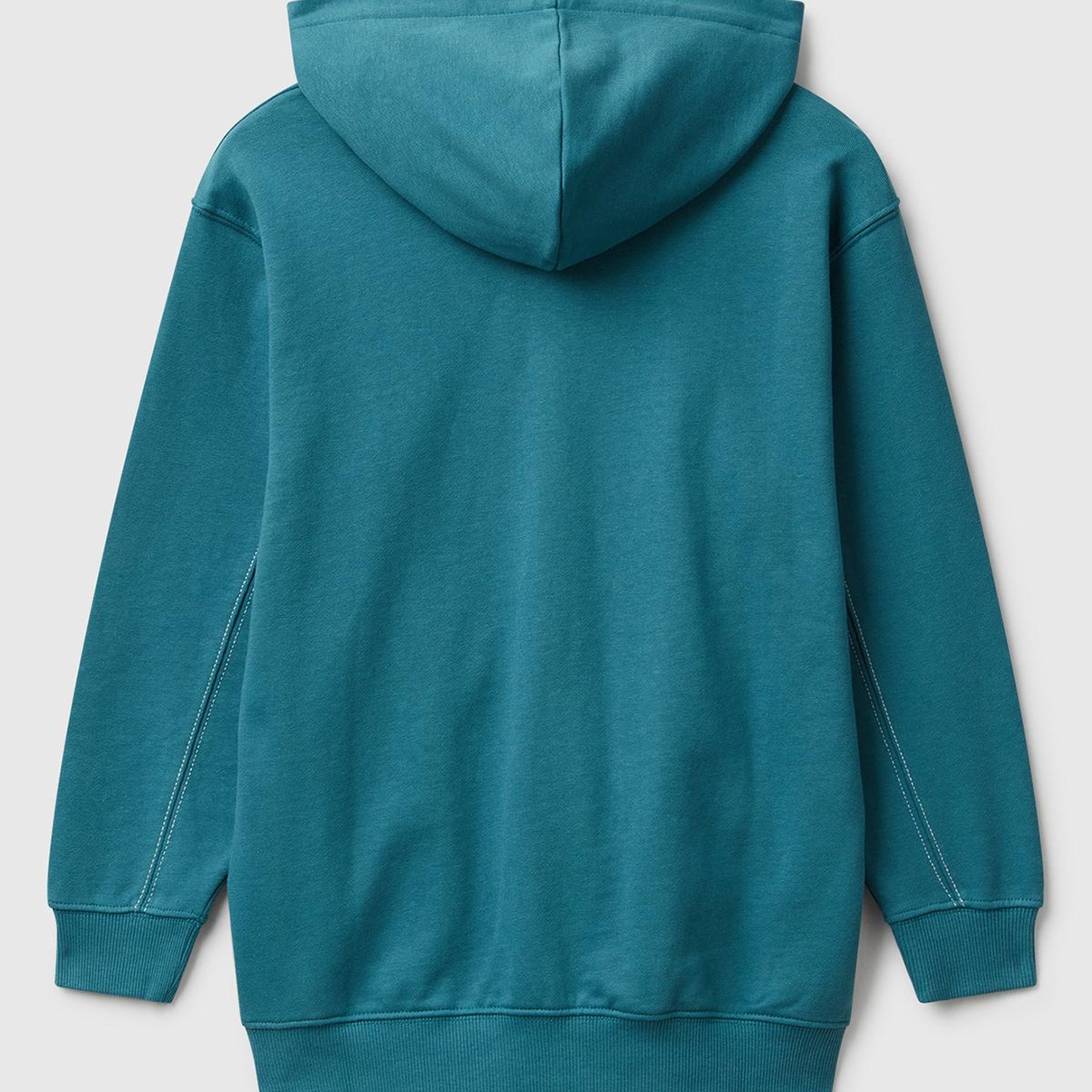 Erkek Çocuk Petrol Mavisi Logolu Etiket Detaylı Fermuarlı Kapüşonlu Sweatshirt