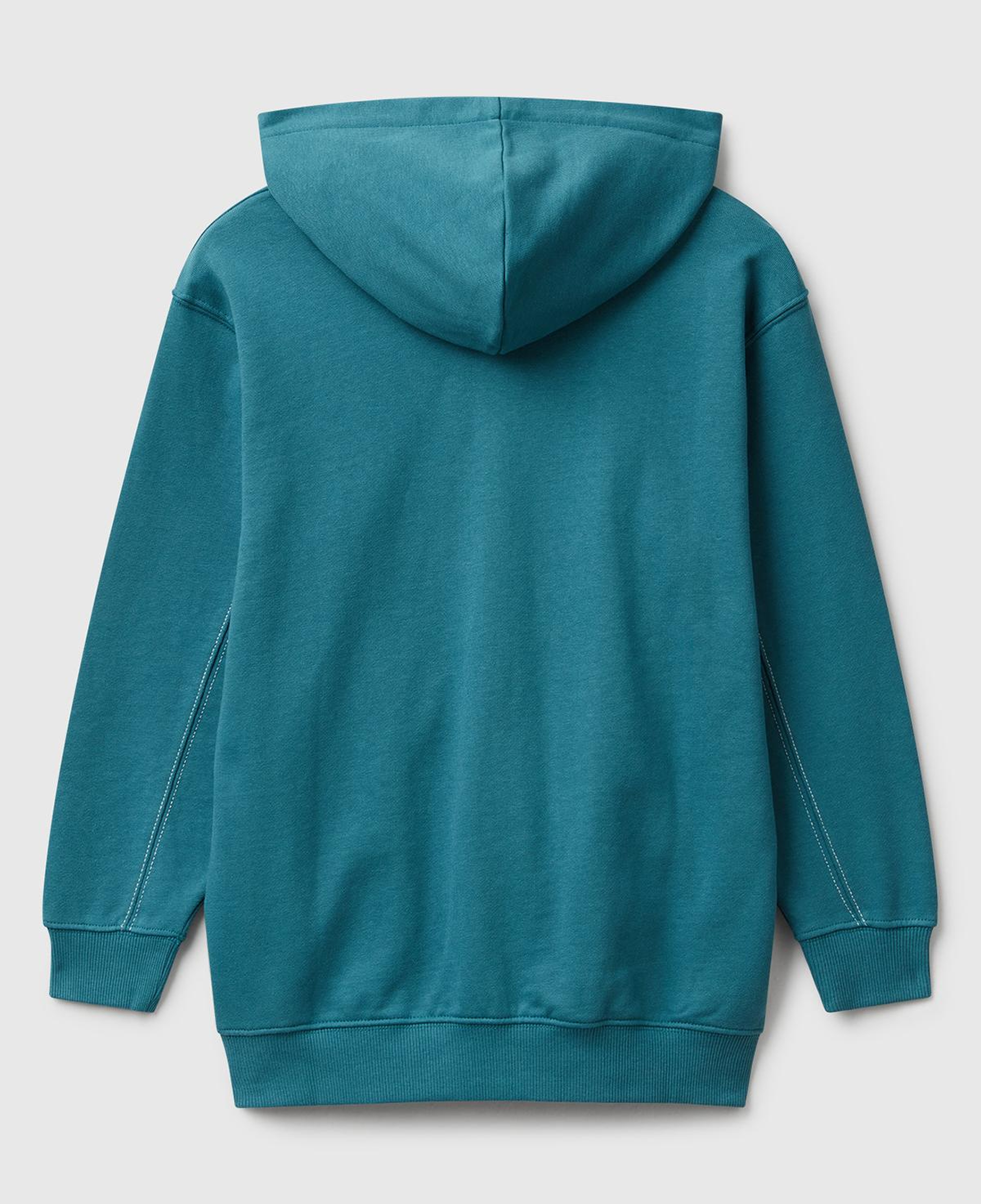 Erkek Çocuk Petrol Mavisi Logolu Etiket Detaylı Fermuarlı Kapüşonlu Sweatshirt