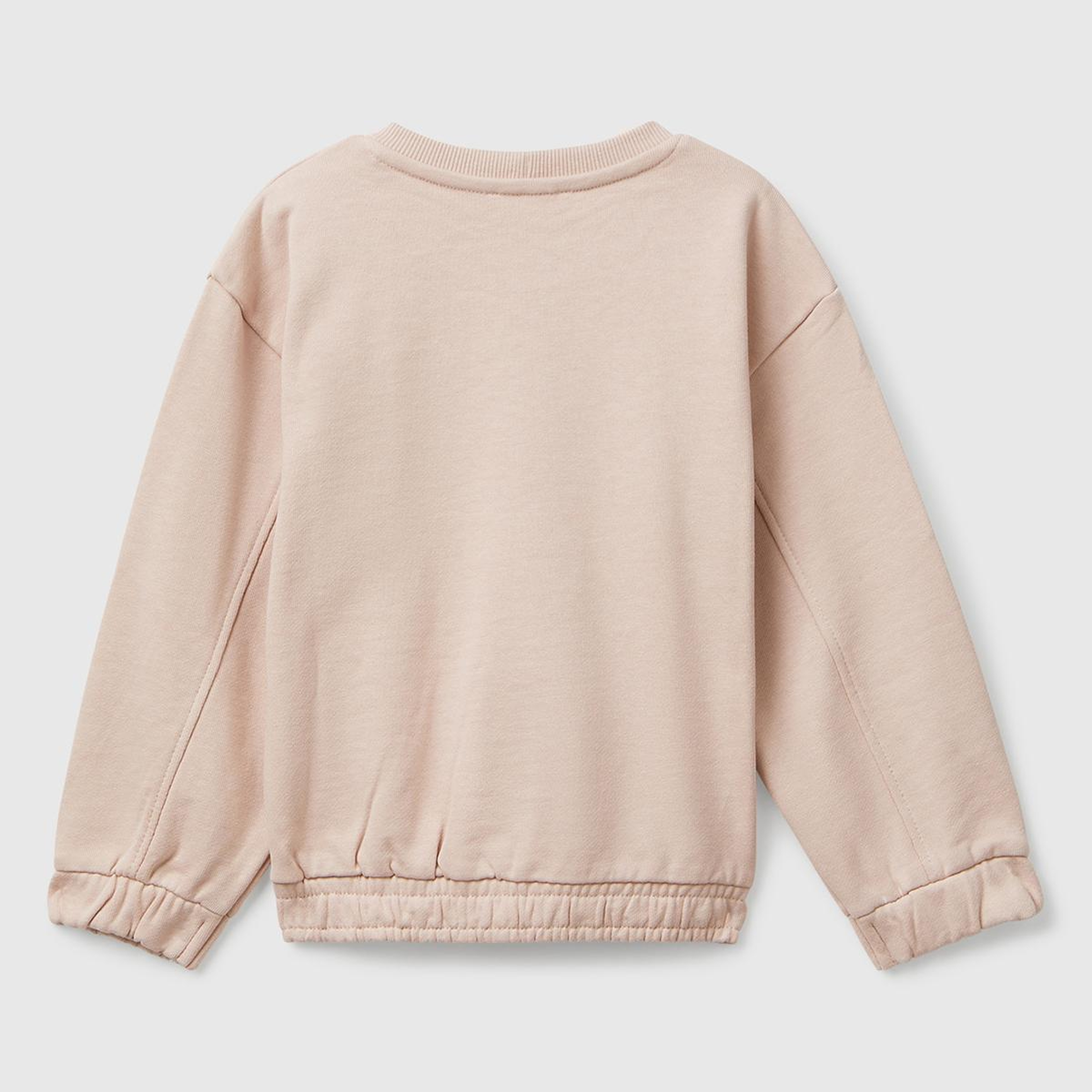 Kız Çocuk Toz Pembe Dikiş Detaylı Kalpli Yama Cepli Regular Fit Sweatshirt
