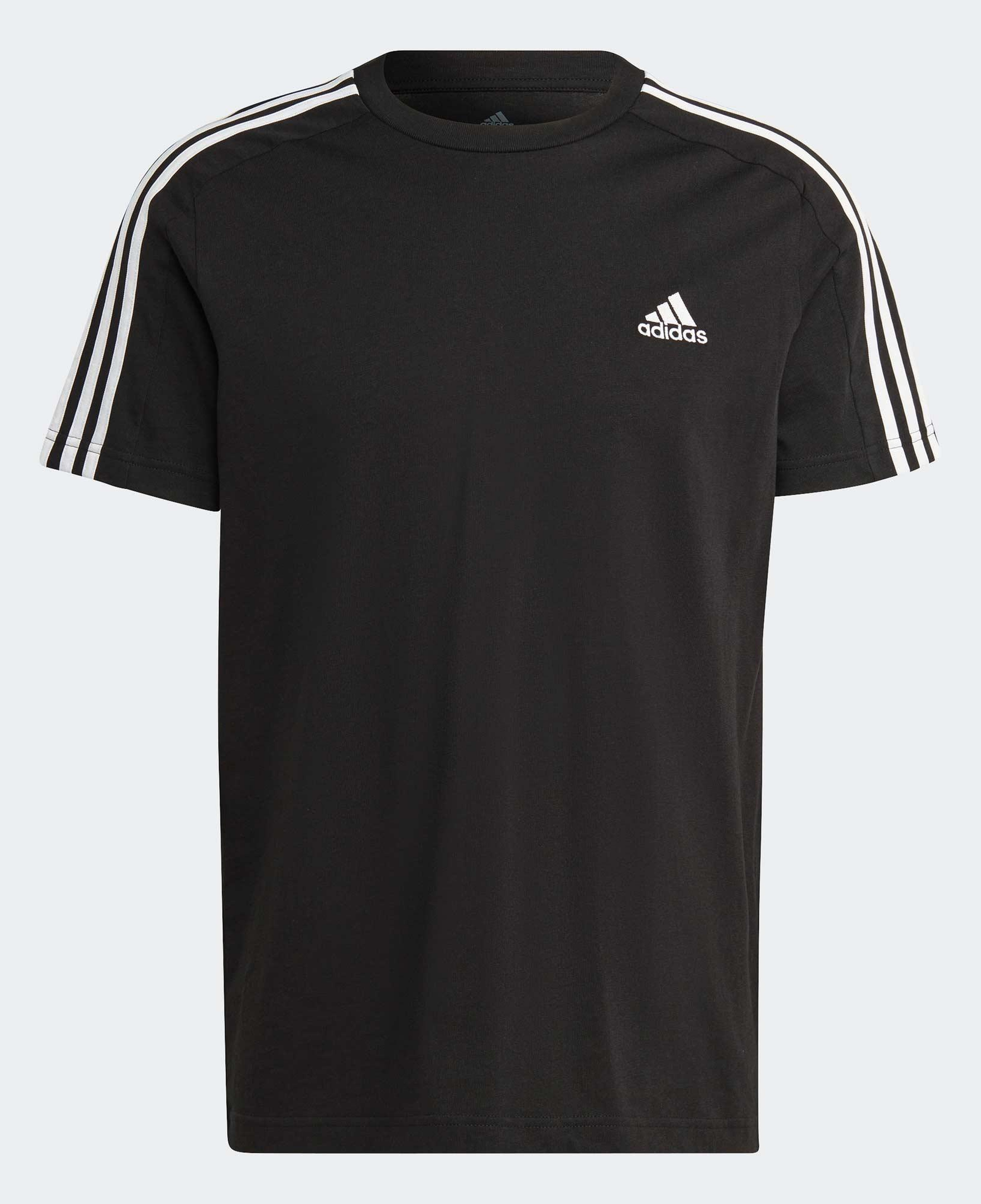adidas Essentials Single Jersey 3-Stripes Erkek Siyah T-Shirt