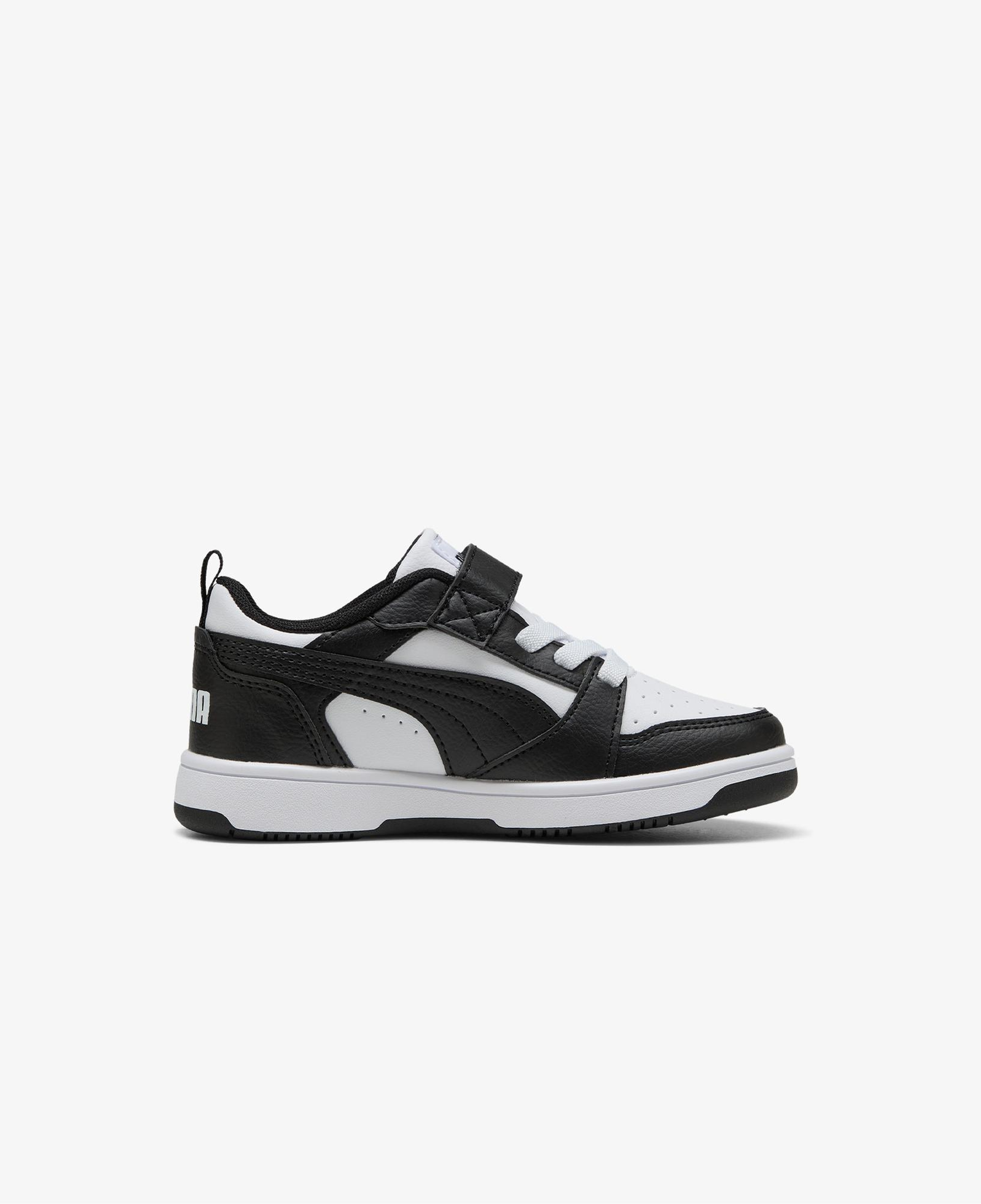 Puma Rebound V6 Low Çocuk Siyah Beyaz Spor Ayakkabı