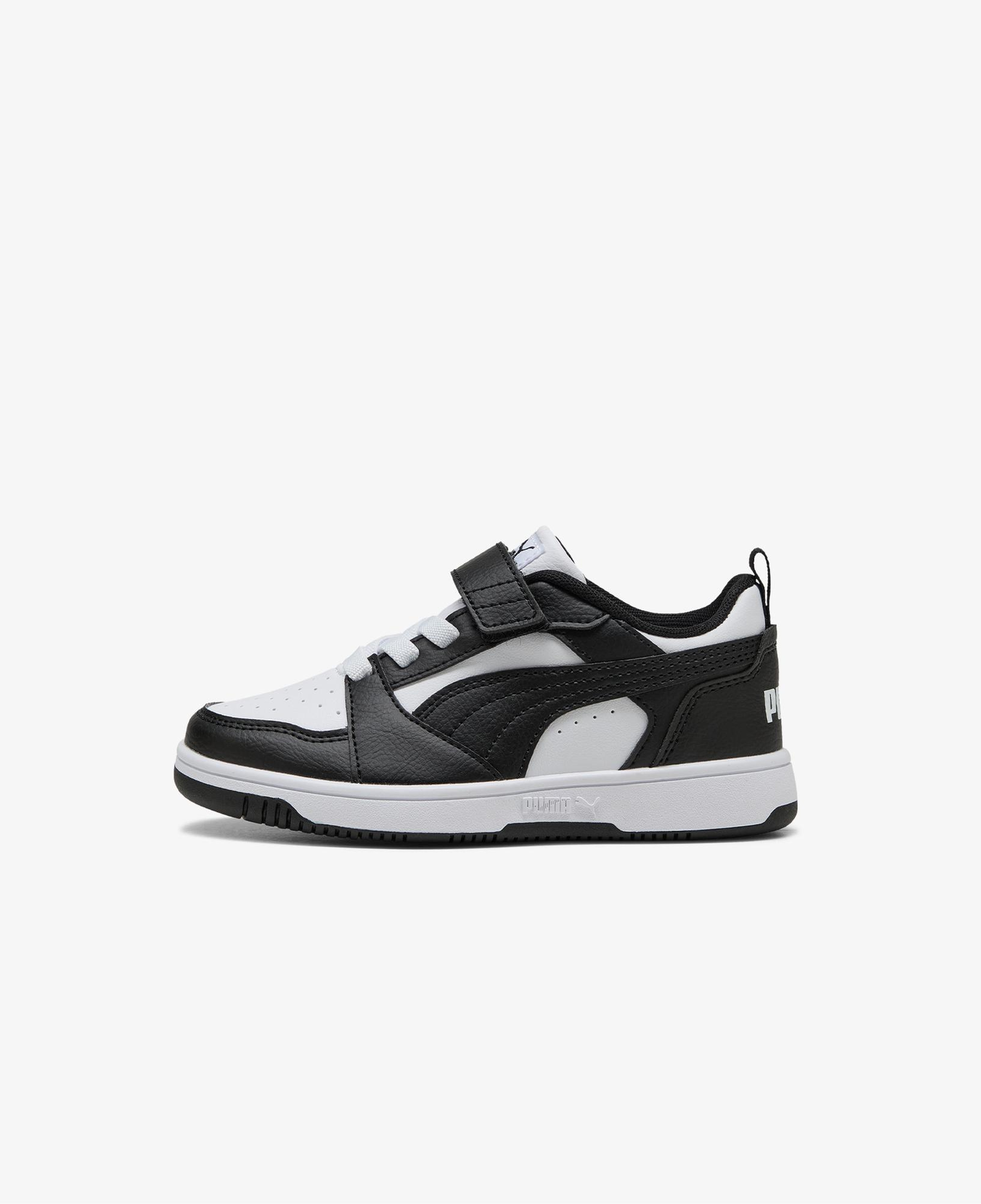 Puma Rebound V6 Low Çocuk Siyah Beyaz Spor Ayakkabı