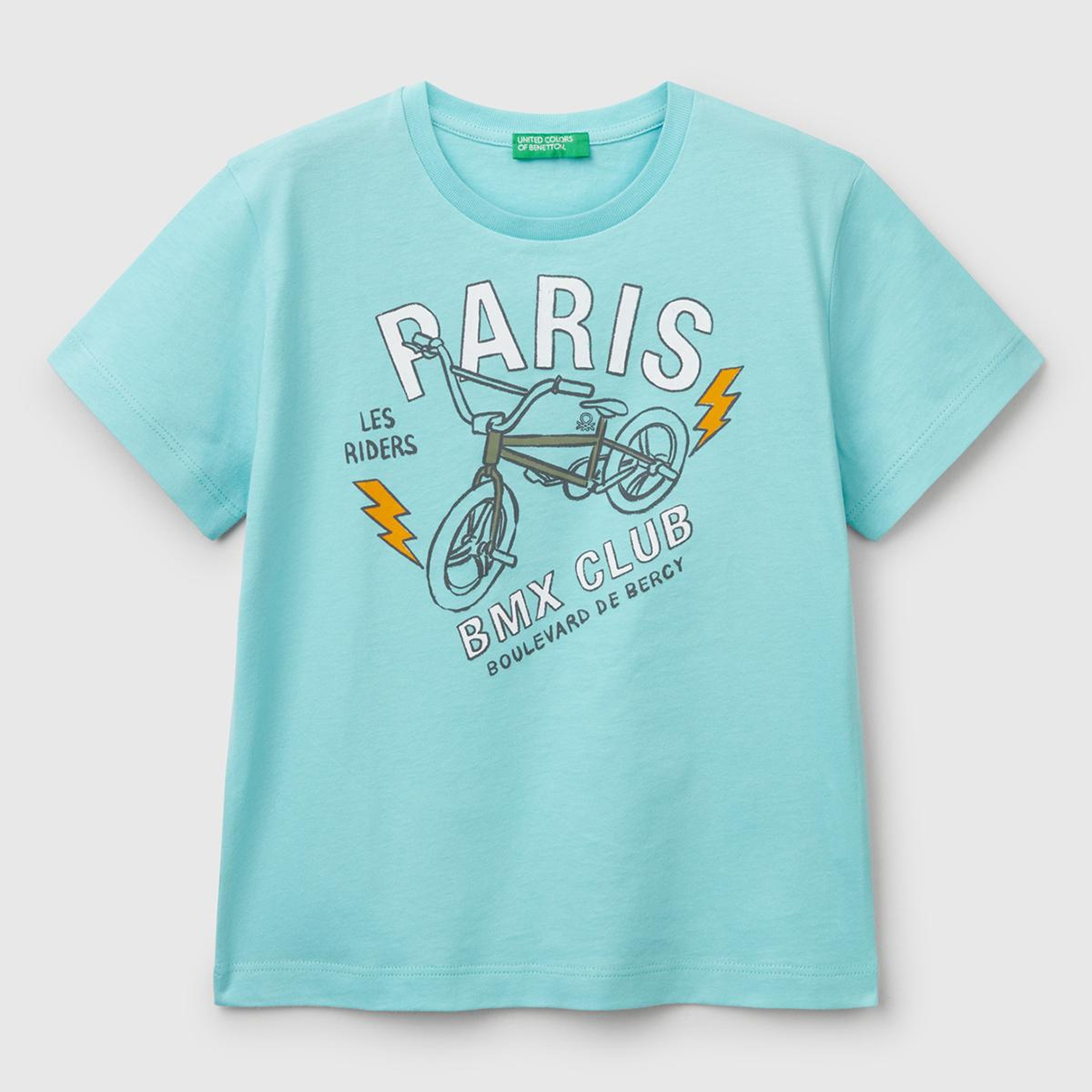 Erkek Çocuk Su Yeşili Grafik Baskılı T-Shirt