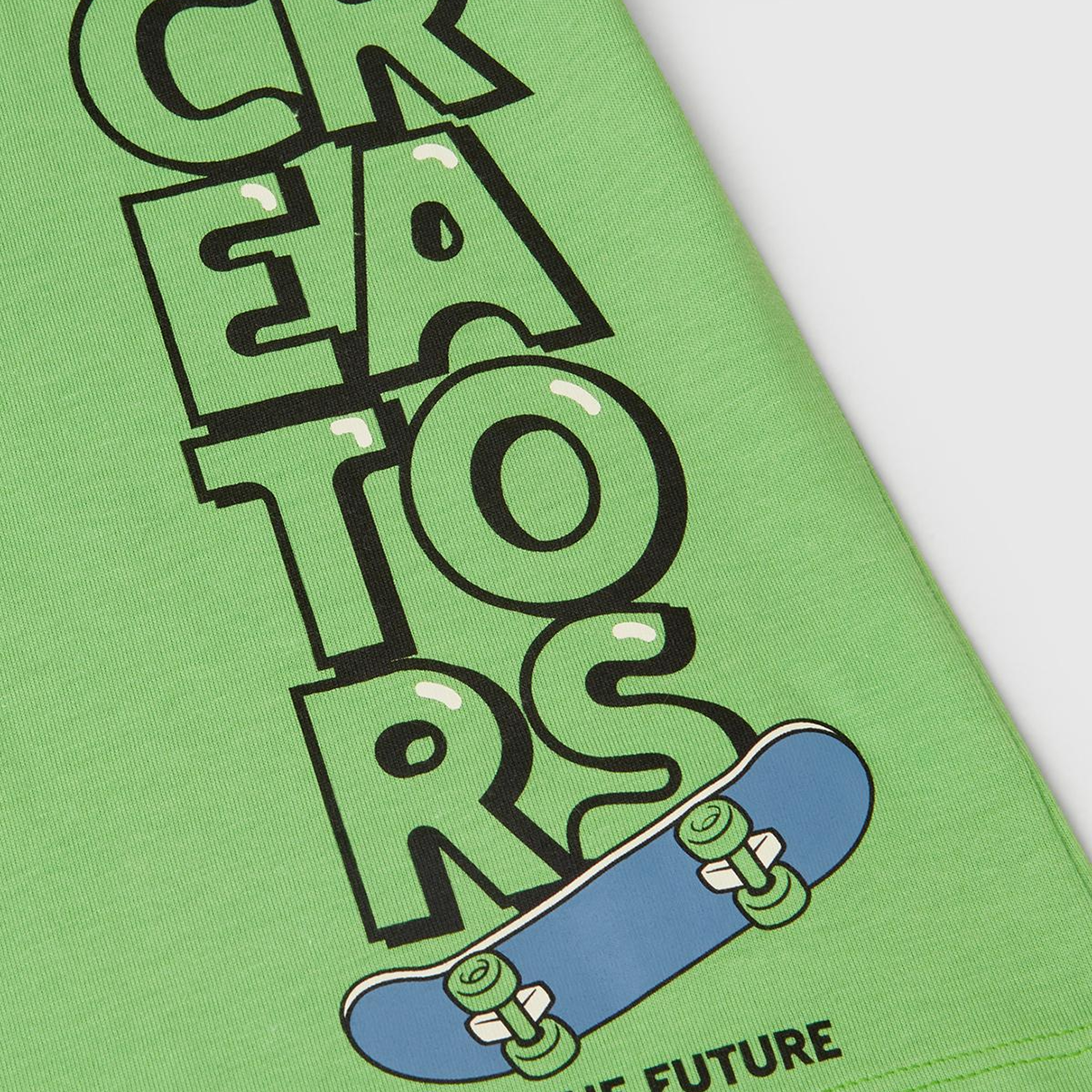 Erkek Çocuk Fıstık Yeşili Grafik Baskılı T-Shirt