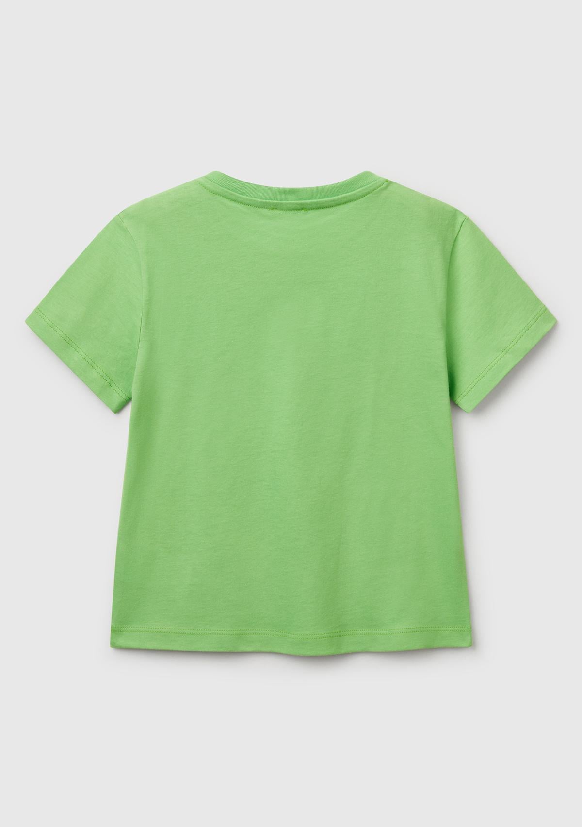 Erkek Çocuk Fıstık Yeşili Grafik Baskılı T-Shirt