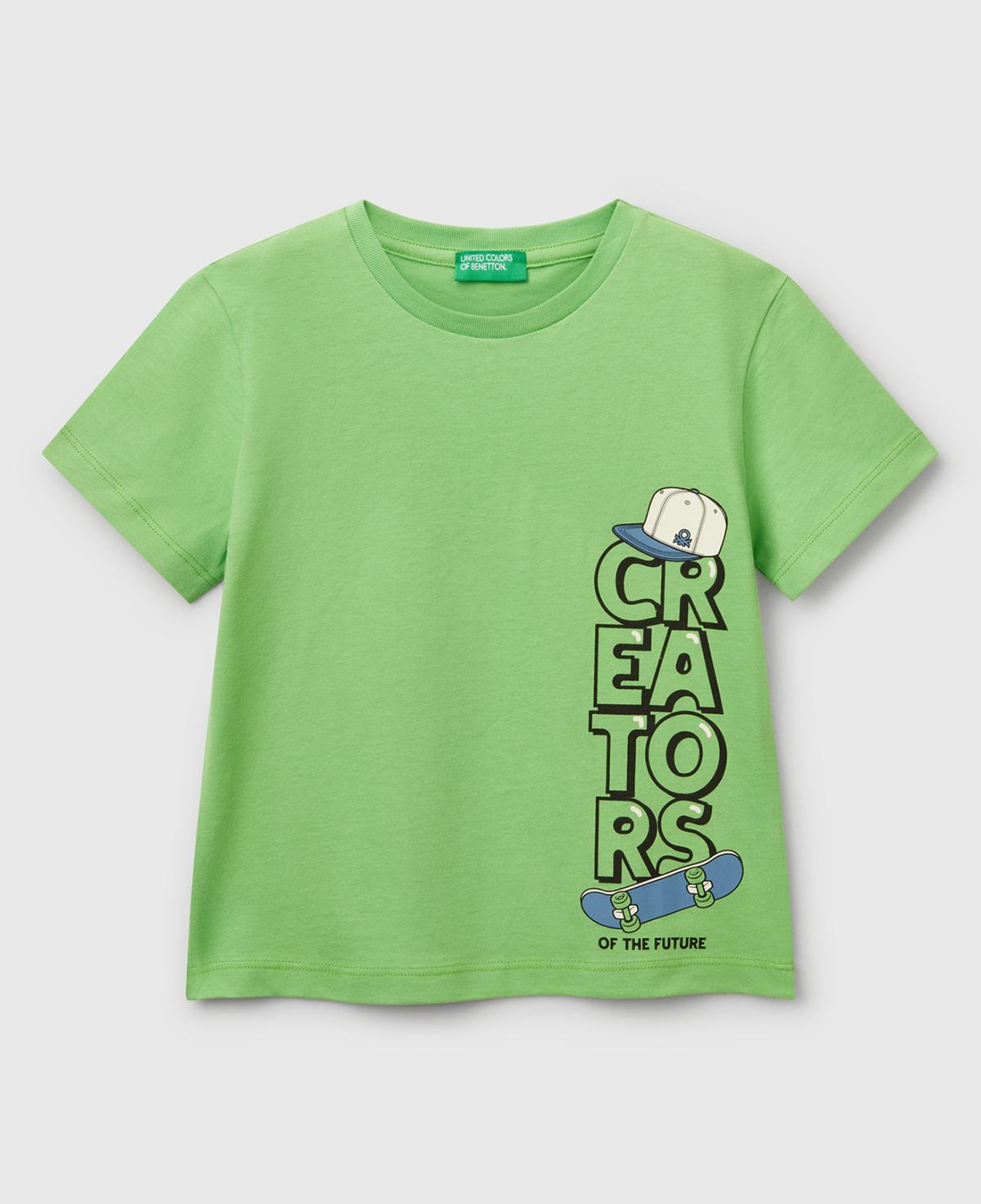Erkek Çocuk Fıstık Yeşili Grafik Baskılı T-Shirt