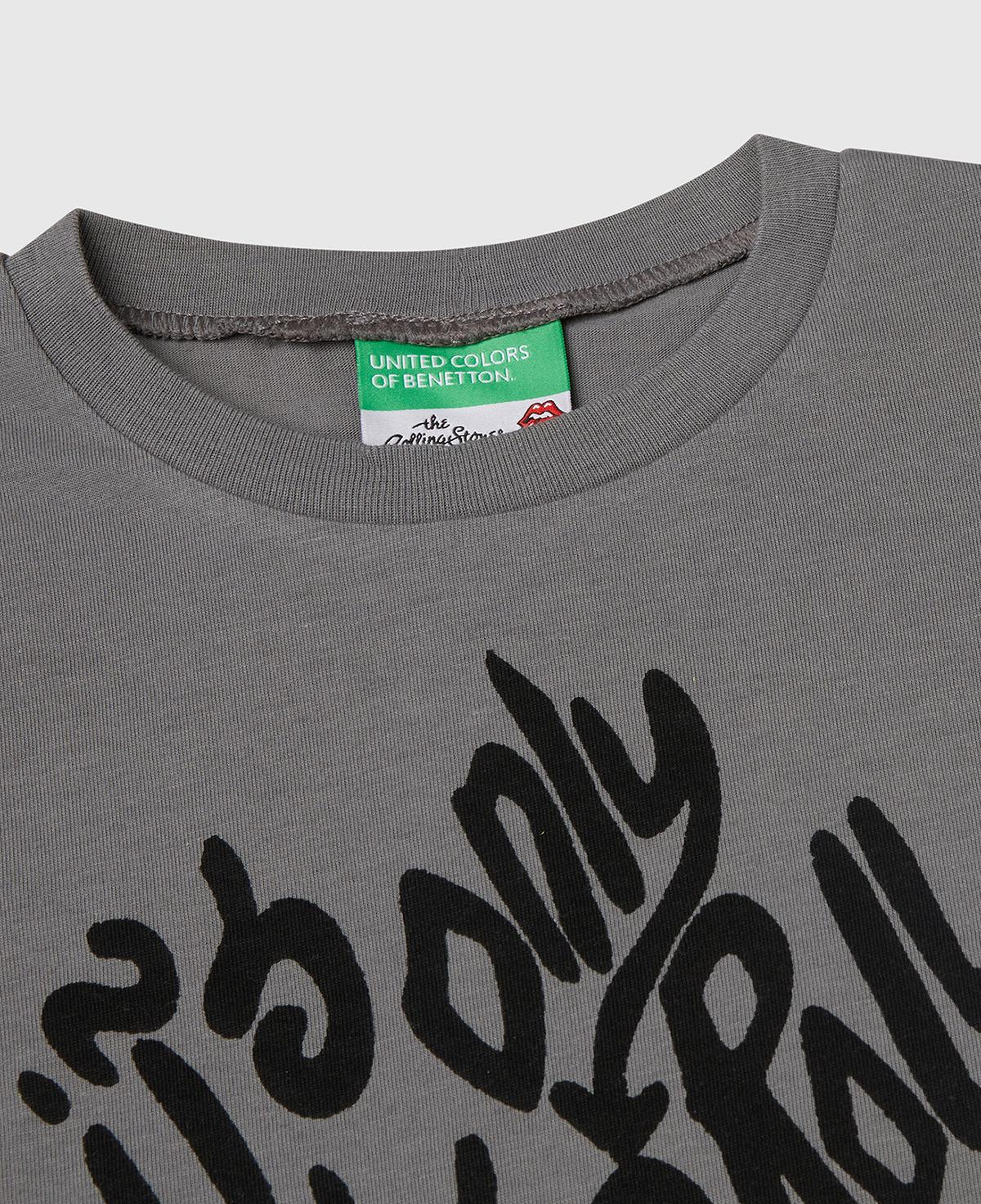 Erkek Çocuk Antrasit Rolling Stones Baskılı Logo Etiketli T-Shirt
