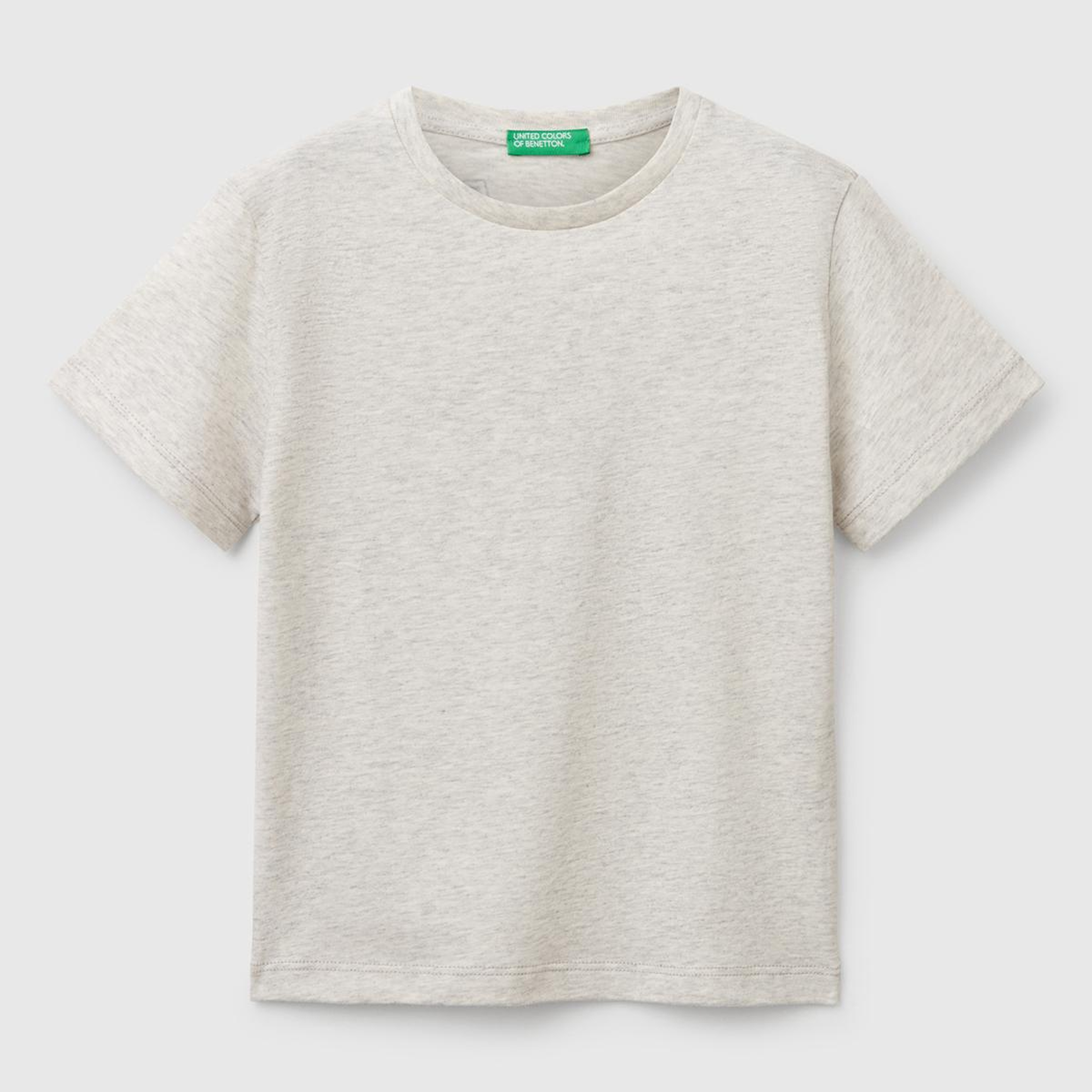 Erkek Çocuk Açık Gri Melanj Grafik Baskılı T-Shirt