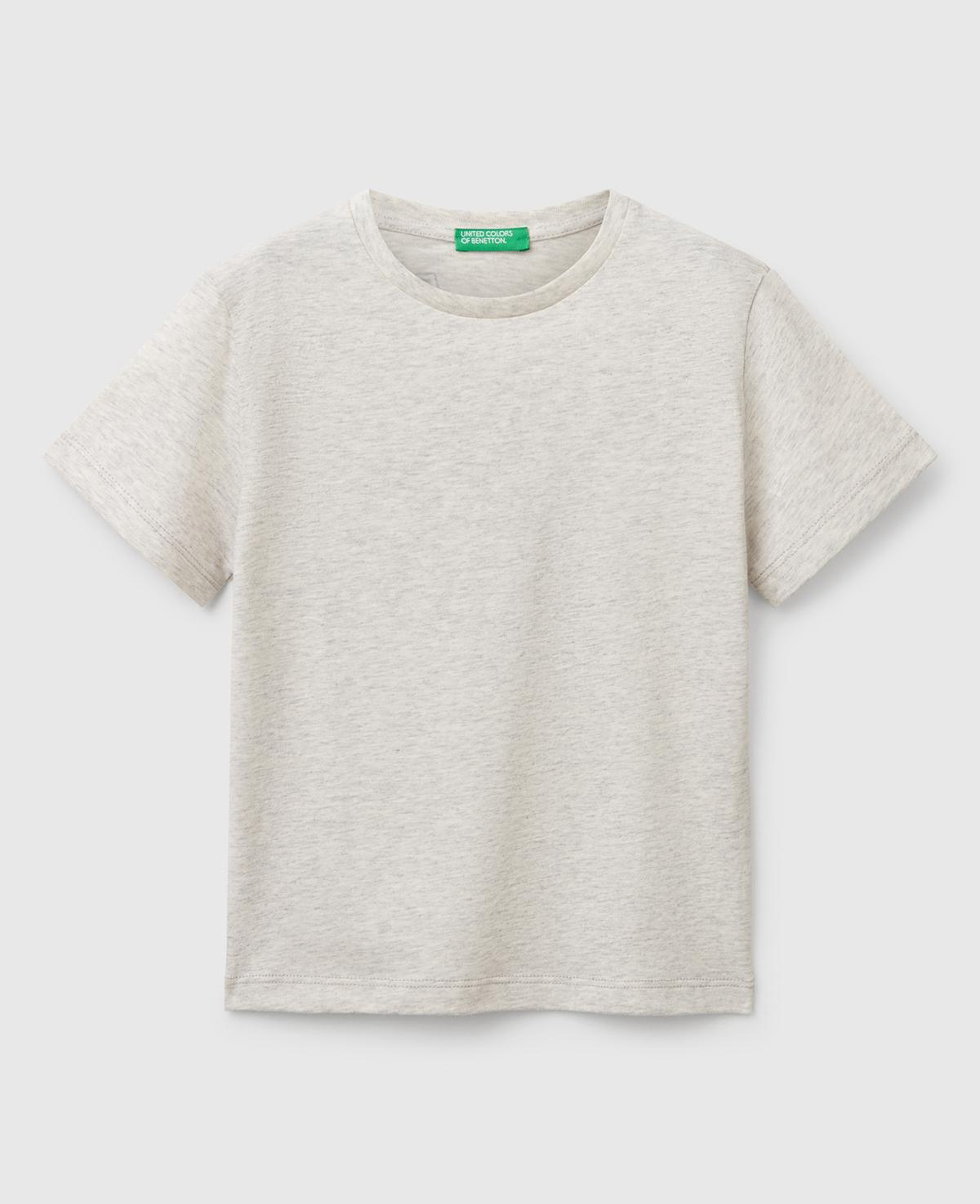 Erkek Çocuk Açık Gri Melanj Grafik Baskılı T-Shirt