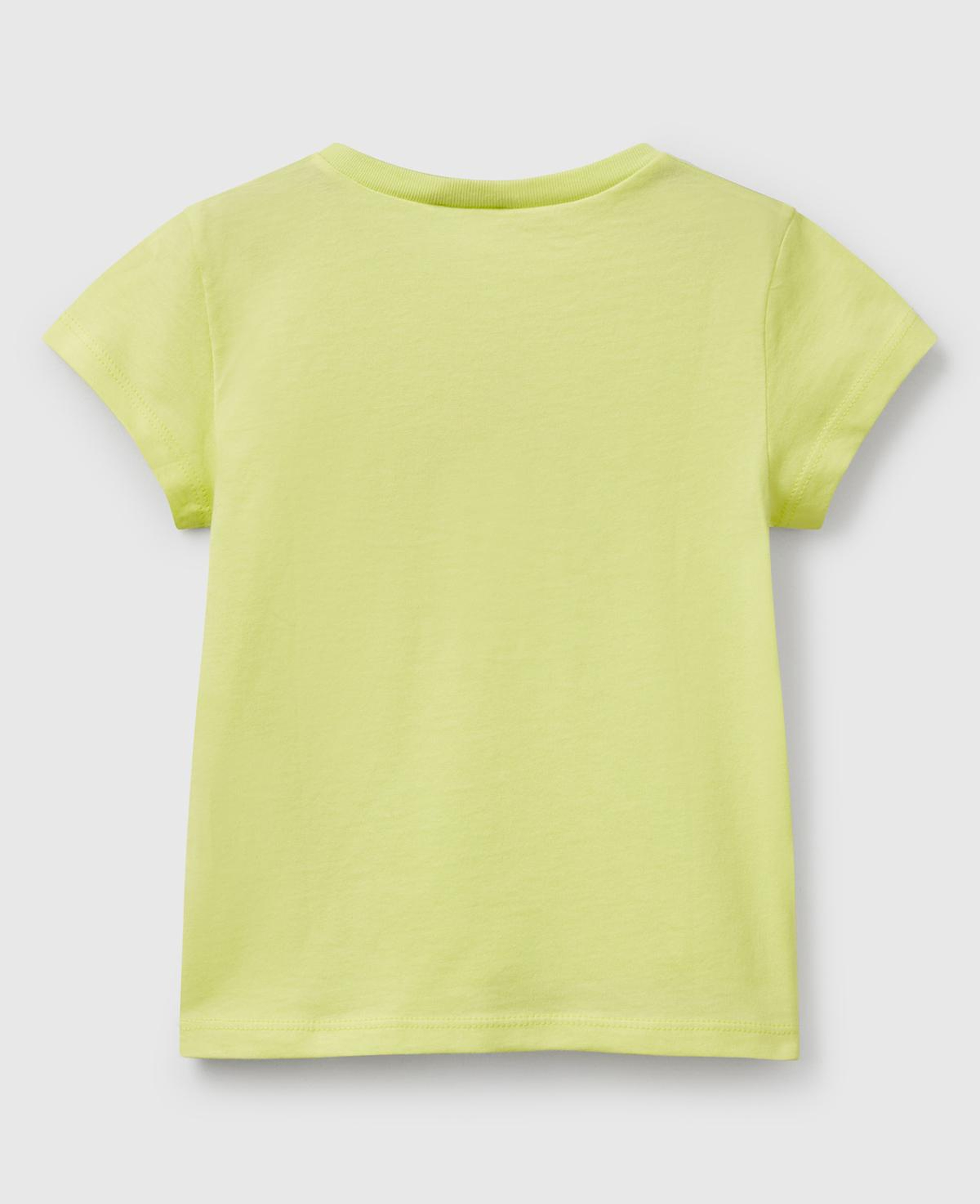 Kız Çocuk Sarı Simli ve Grafik Baskılı T-Shirt