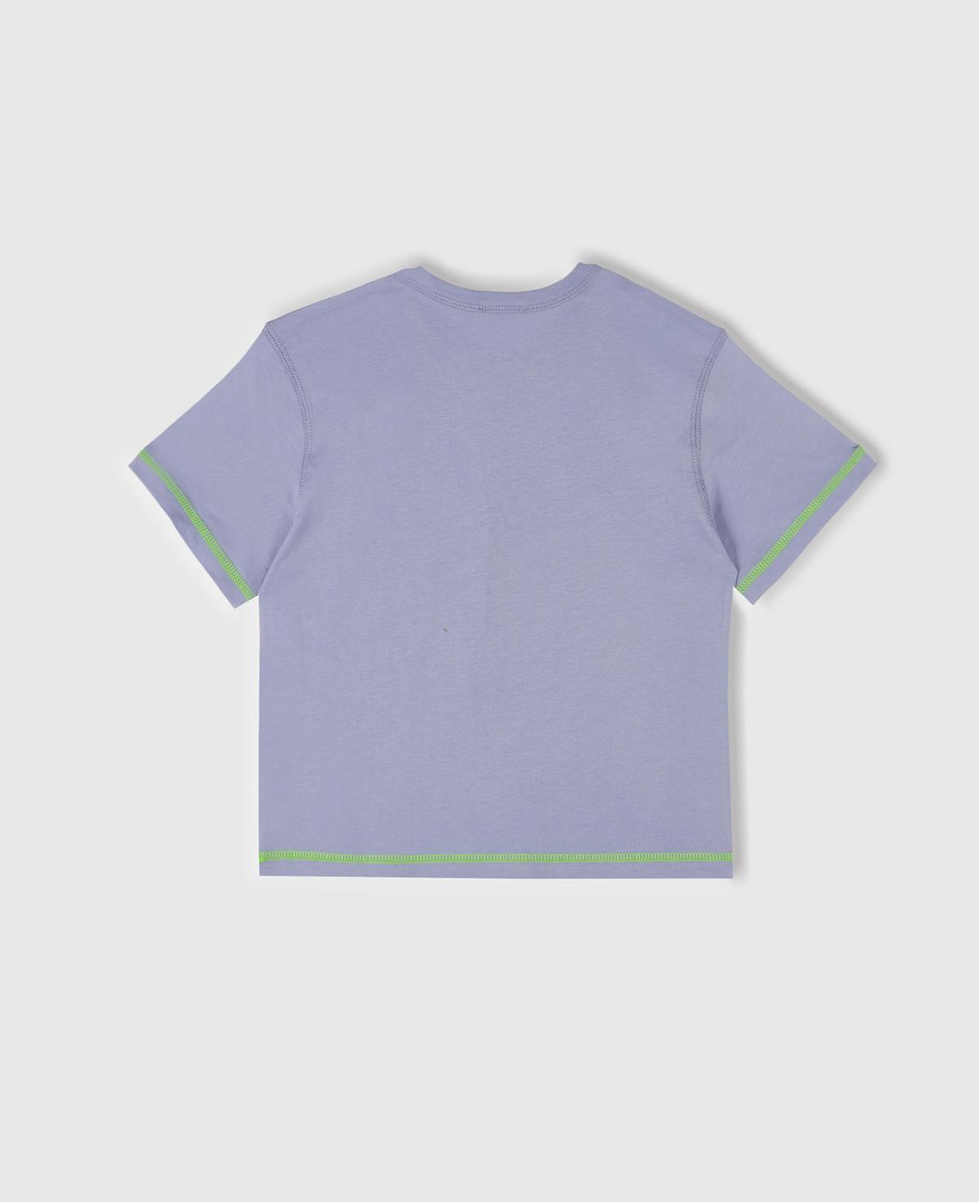 Erkek Çocuk Mor Fotoğraf Baskılı Kabartma Detaylı Kontrastlı T-Shirt