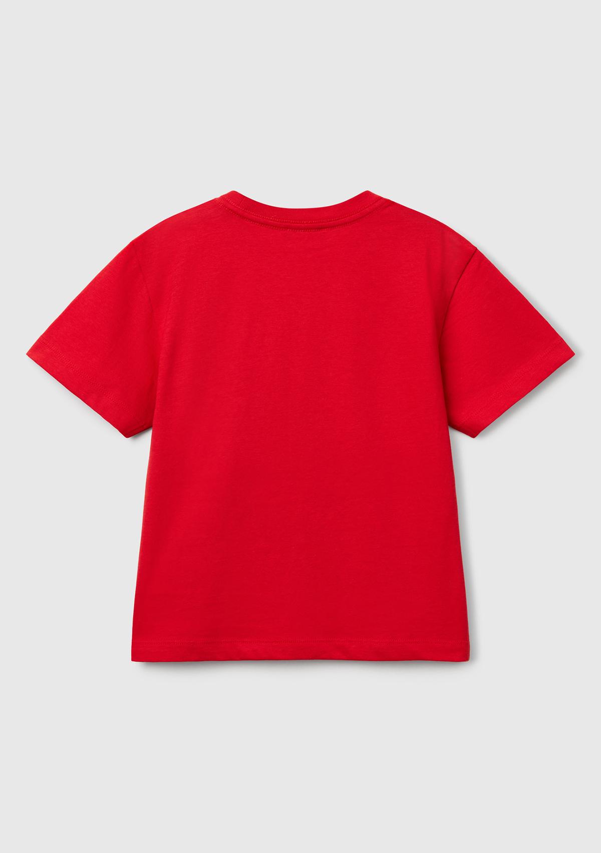 Erkek Çocuk Kırmızı 3D Baskılı T-Shirt