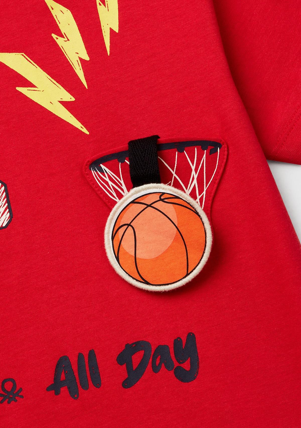 Erkek Çocuk Kırmızı 3D Baskılı T-Shirt