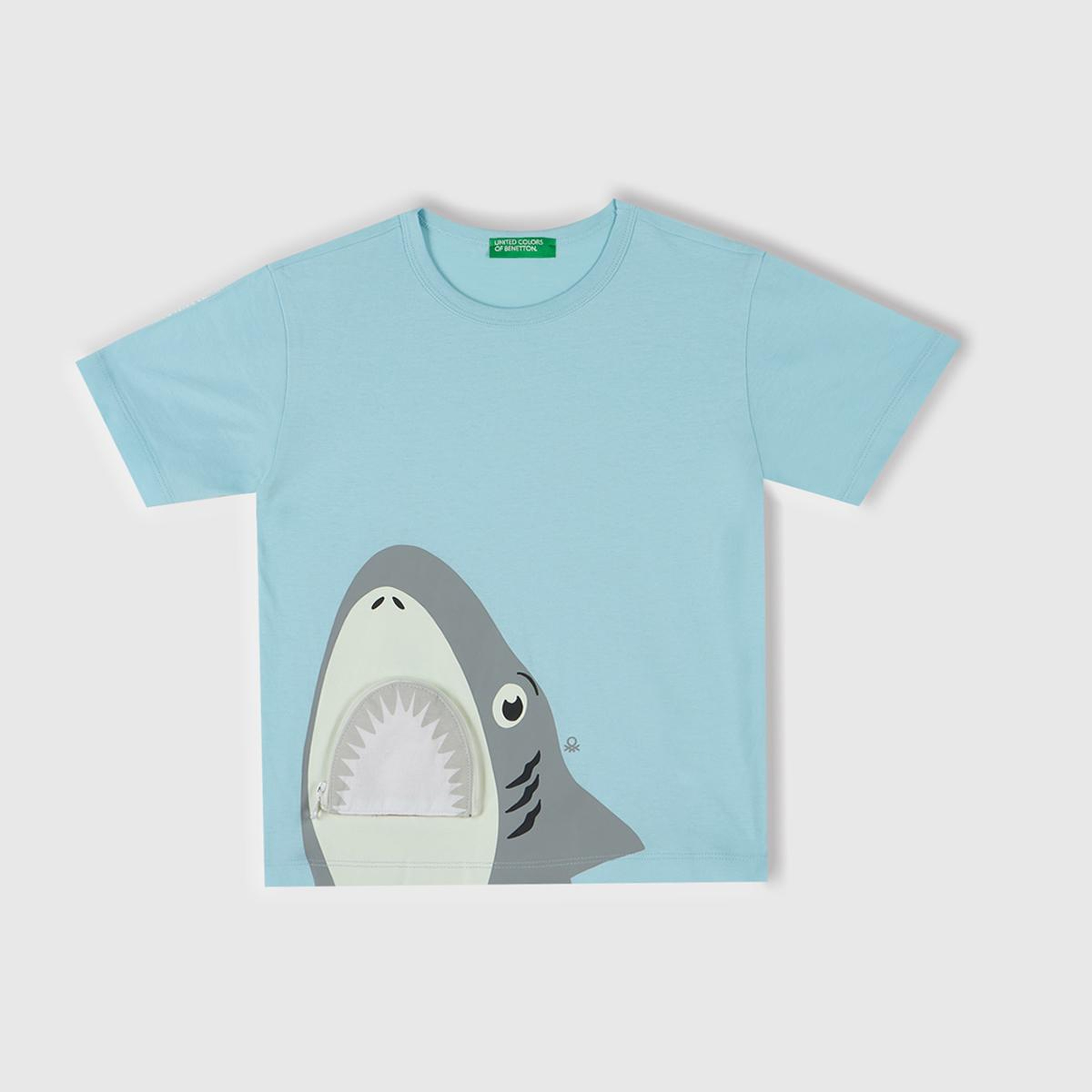 Erkek Çocuk Turkuaz 3D Balina Baskılı T-Shirt
