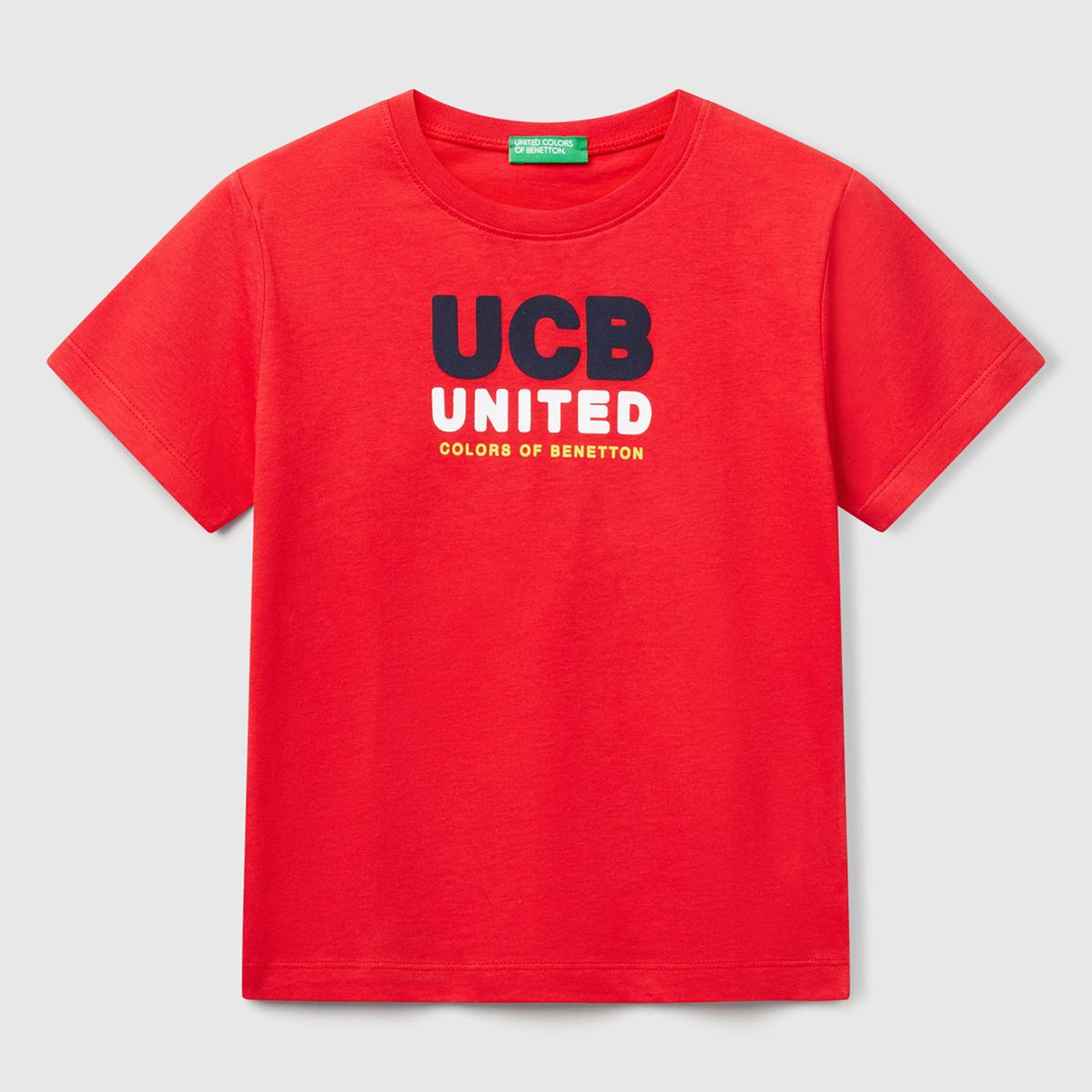 Erkek Çocuk Kırmızı Benetton Logo Baskılı T-Shirt