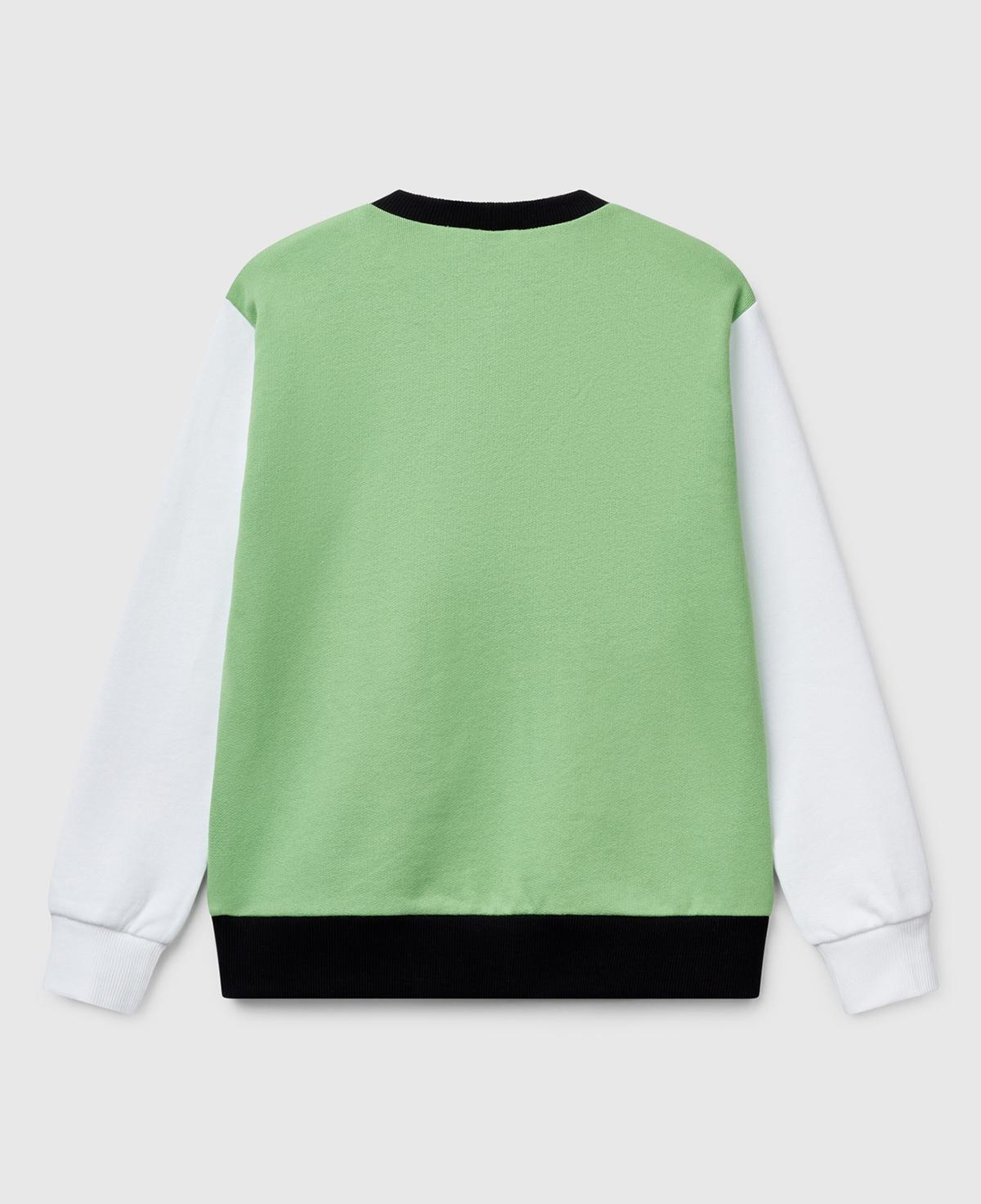 Erkek Çocuk Fıstık Yeşili Mix Benetton Logo Baskılı Bisiklet Yaka Sweatshirt