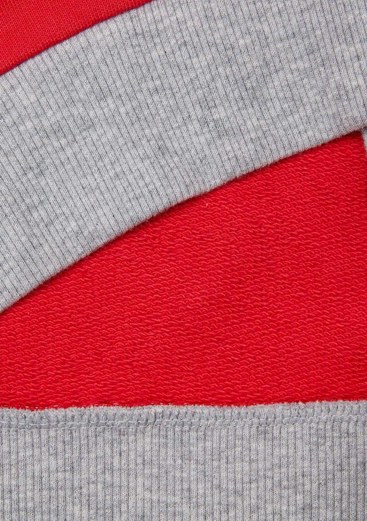 Erkek Çocuk Kırmızı Mix Benetton Logo Baskılı Bisiklet Yaka Sweatshirt