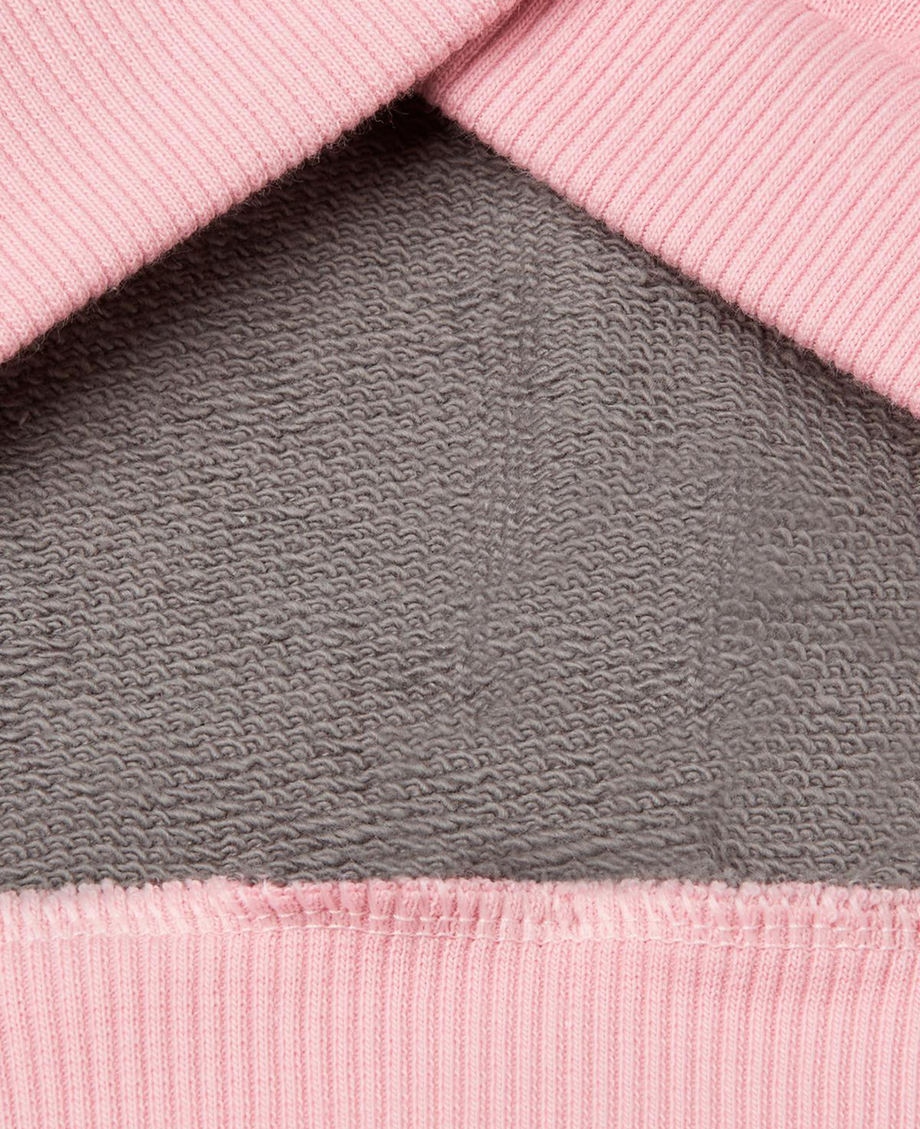 Kız Çocuk Pembe Mix Benetton Logo Baskılı Kapüşonlu Sweatshirt
