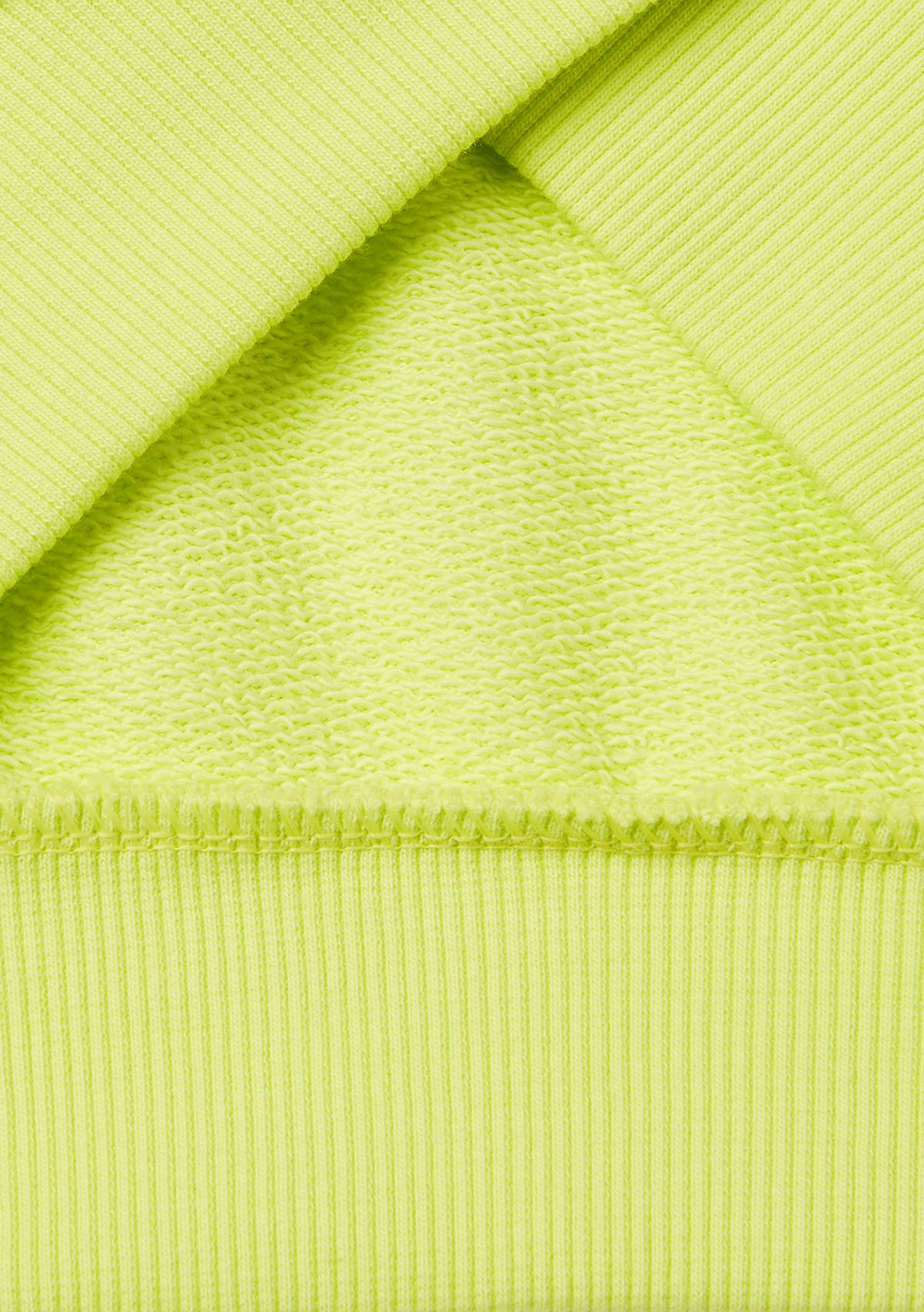 Kız Çocuk Sarı Simli Benetton Logo İşlemeli Fermuarlı Sweatshirt