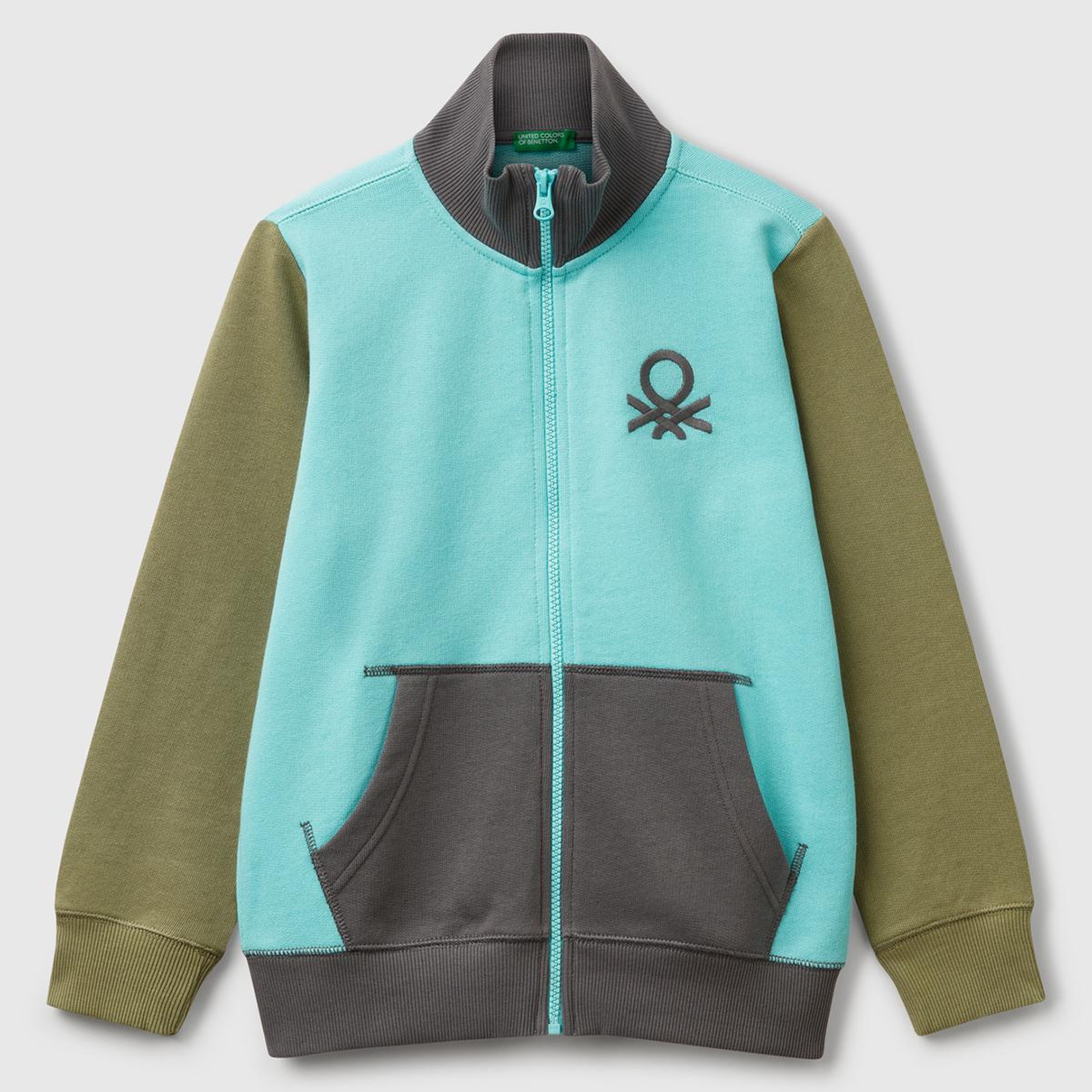 Erkek Çocuk Turkuaz Mix Logolu Sweatshirt