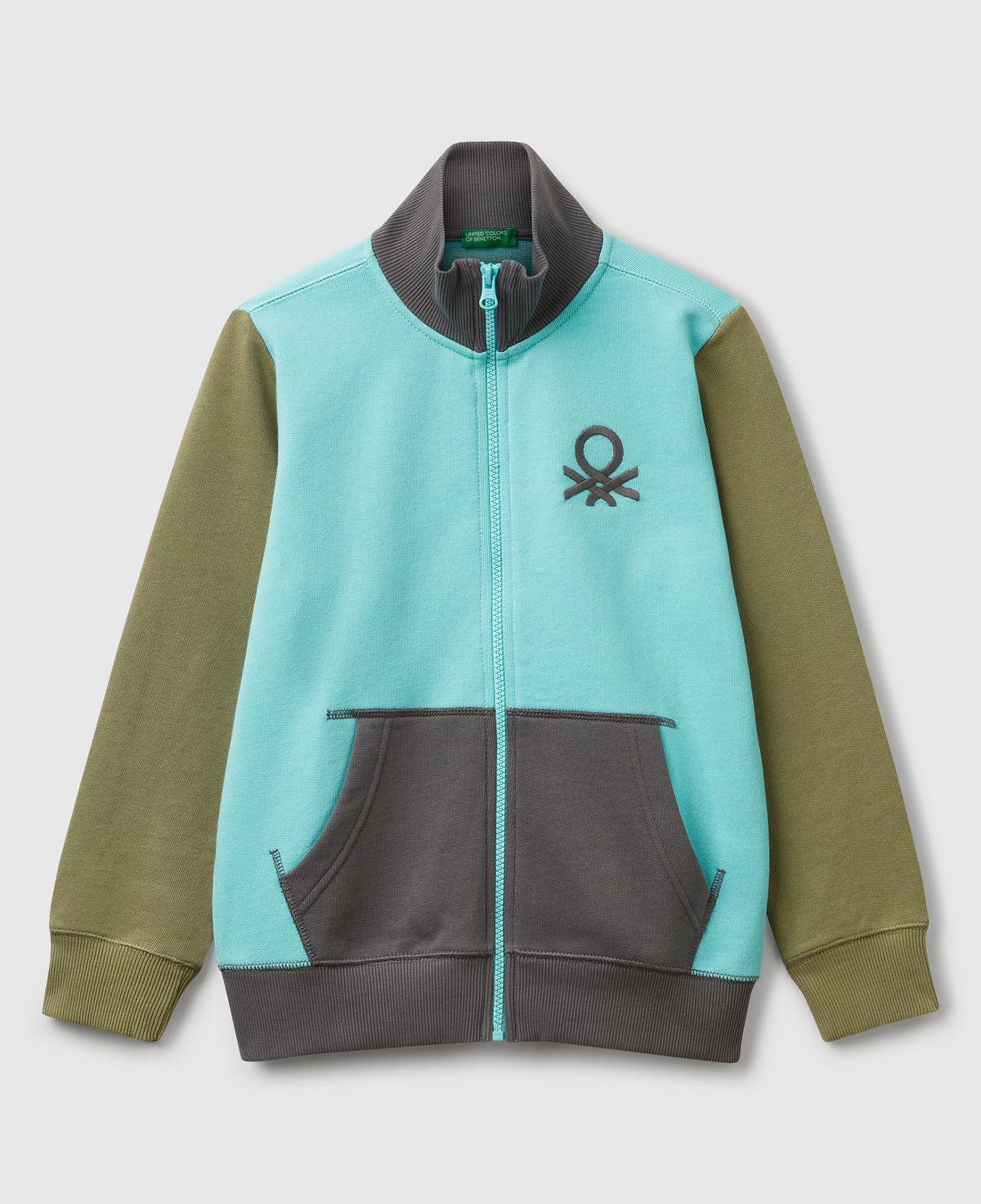 Erkek Çocuk Turkuaz Mix Logolu Sweatshirt
