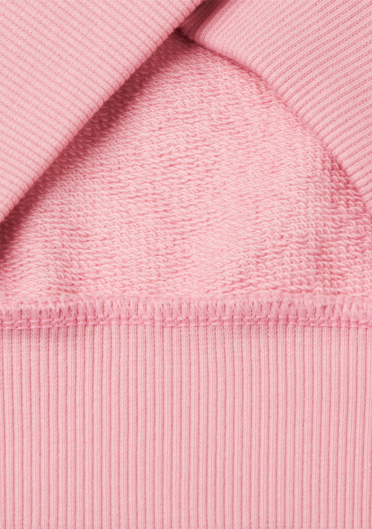 Kız Çocuk Pembe Mix Simli Benetton Logo İşlemeli Fermuarlı Sweatshirt