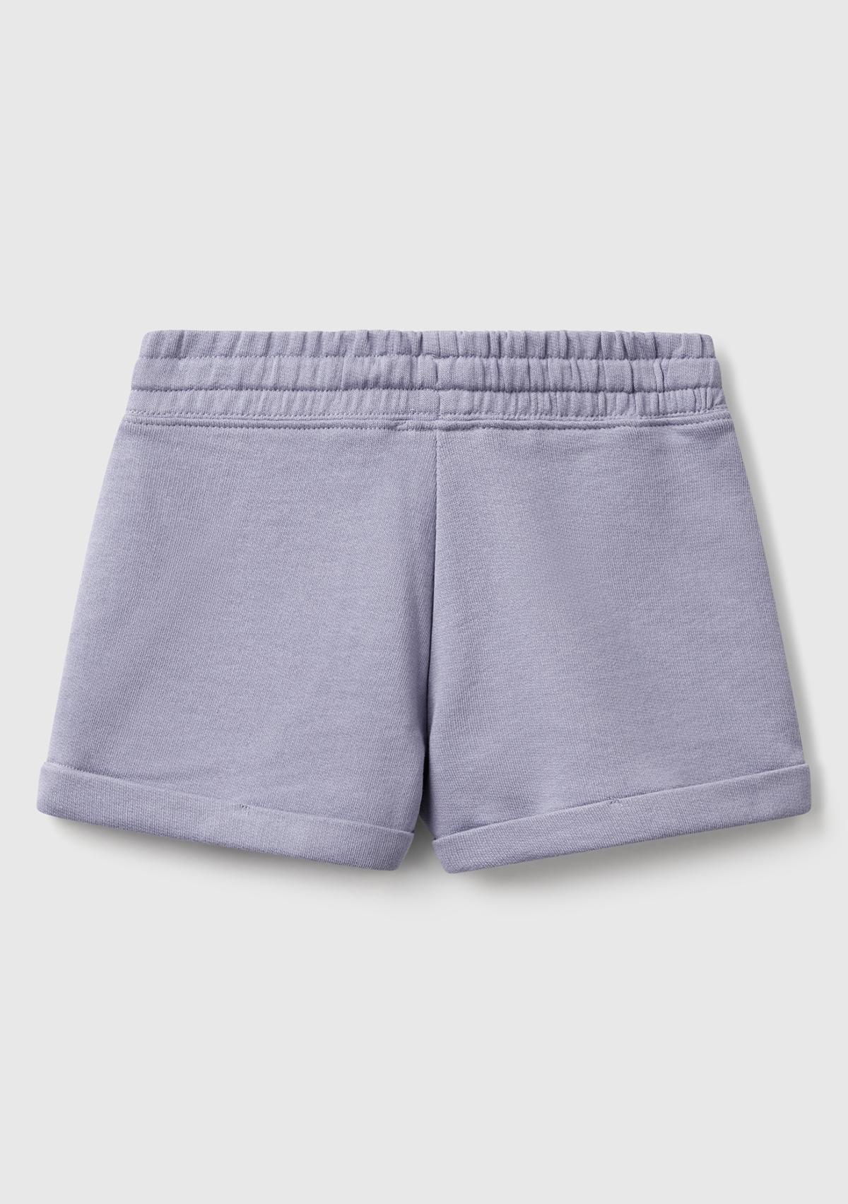 Kız Çocuk Lila Logolu Sweat Şort