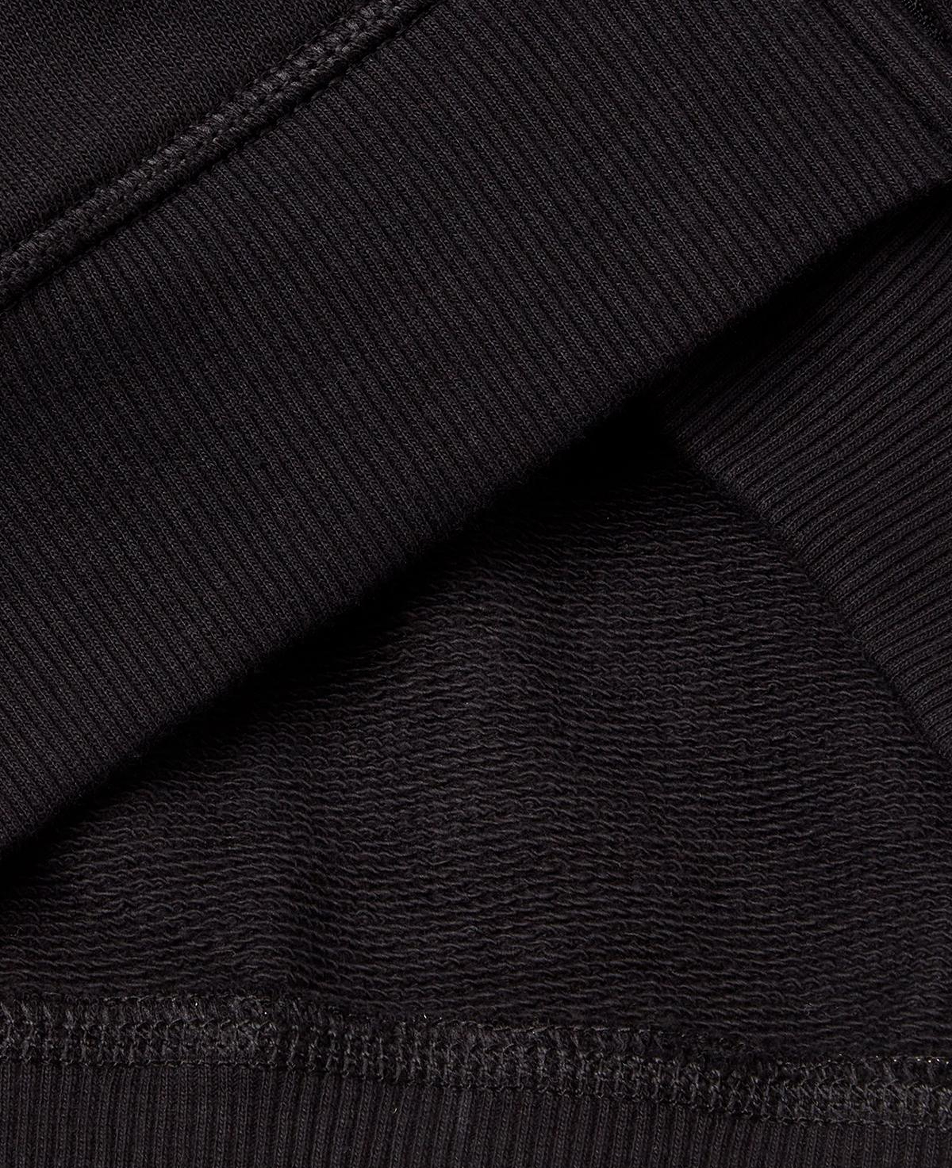 Erkek Çocuk Siyah Kolları Baskı Şerit Detaylı Fermuarlı Kapüşonlu Sweatshirt
