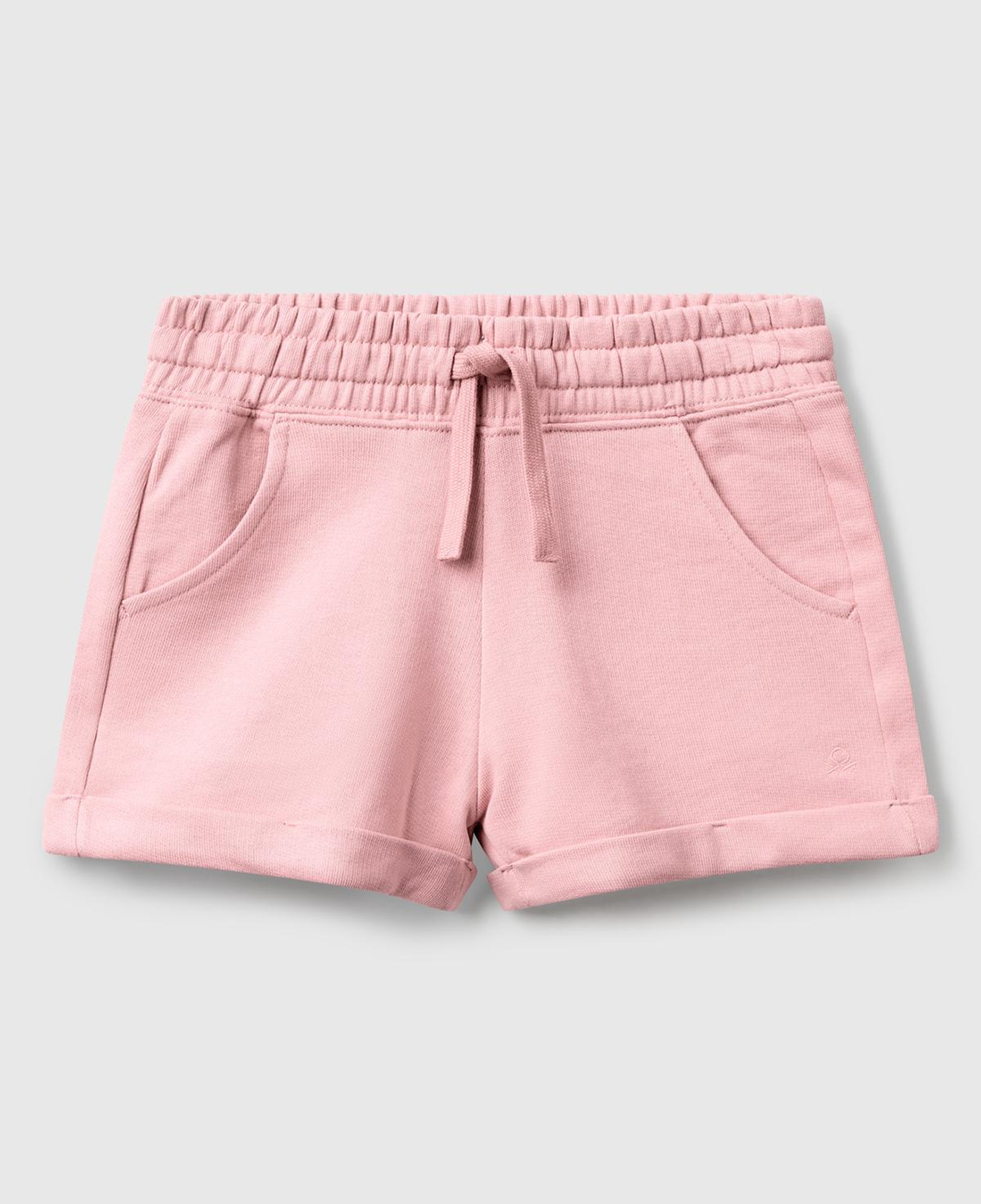 Kız Çocuk Pembe Logolu Sweat Şort