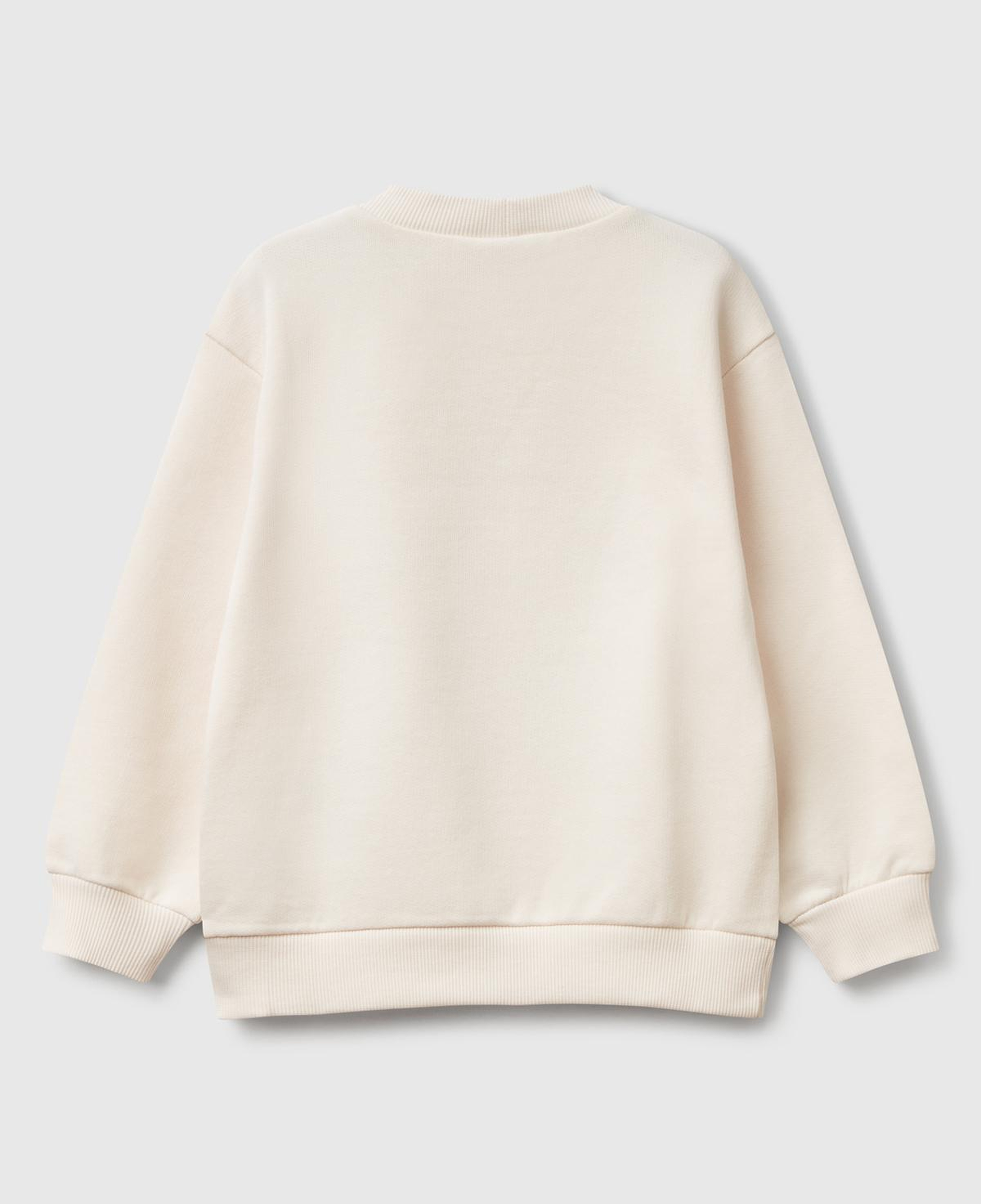 Erkek Çocuk Ekru Hot Wheels Baskılı Logo Etiketli Bisiklet Yaka Sweatshirt