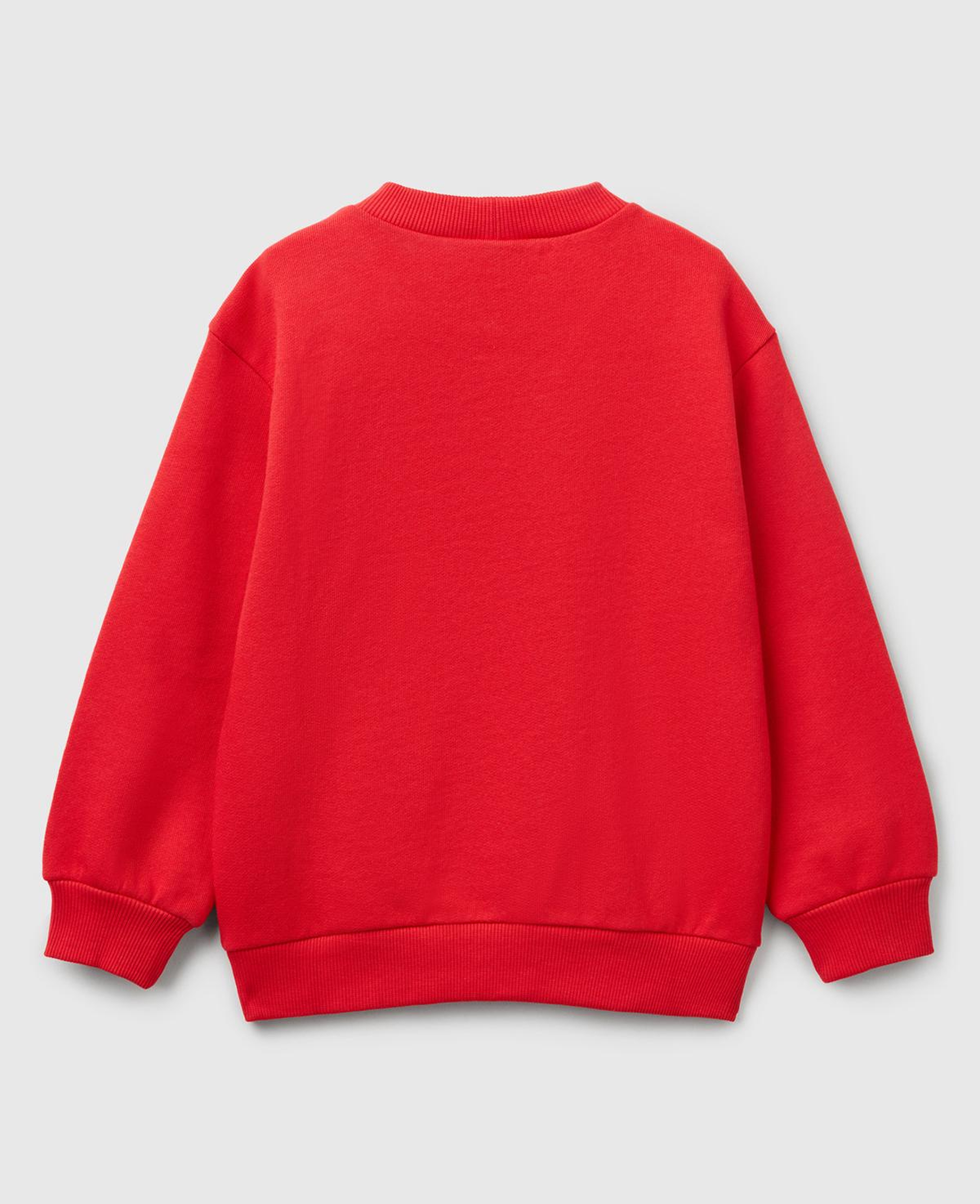 Erkek Çocuk Kırmızı Hot Wheels Baskılı Logo Etiketli Bisiklet Yaka Sweatshirt