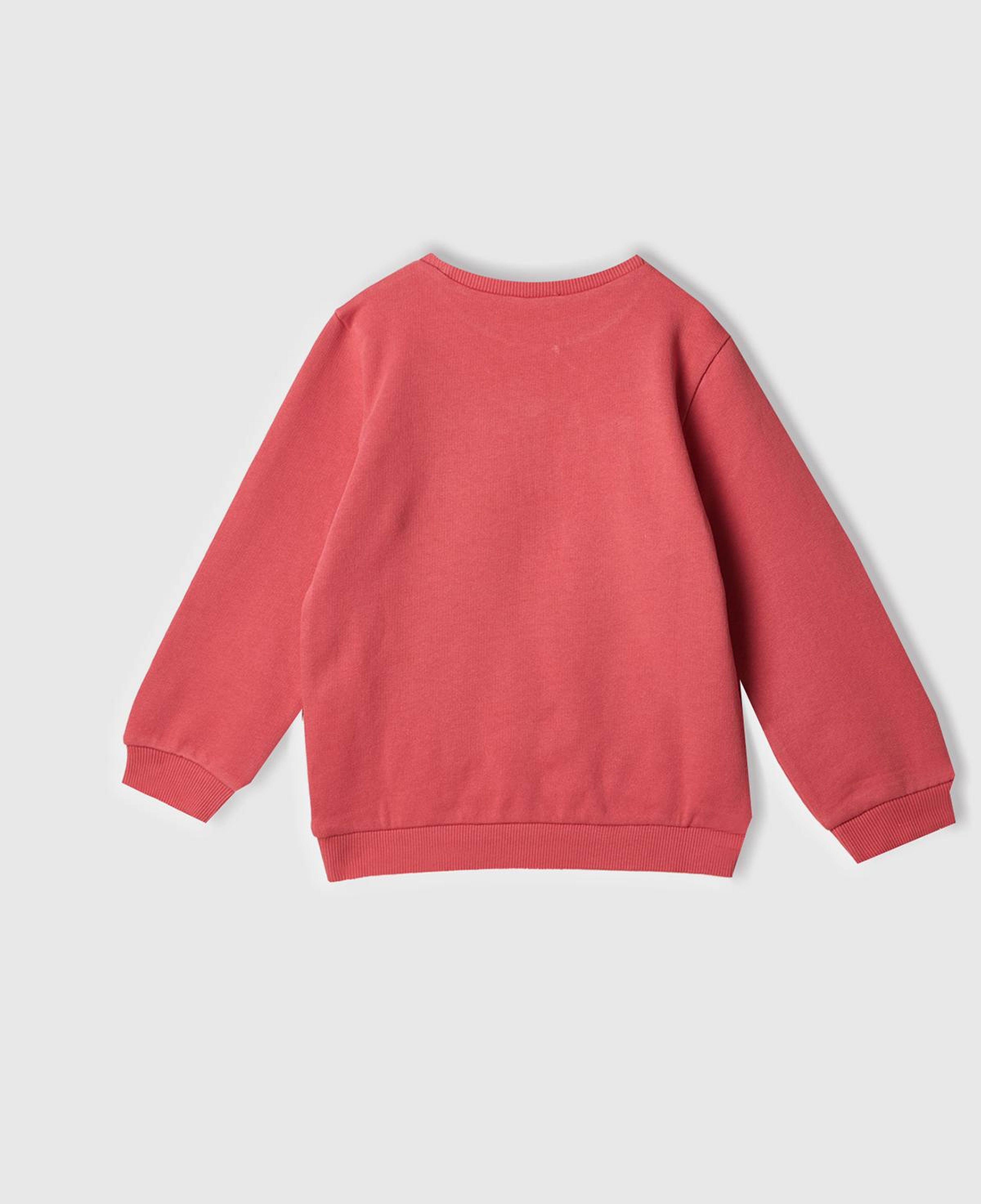 Kız Çocuk Fuşya Grafik Baskılı Ribanalı Bisiklet Yaka Sweatshirt