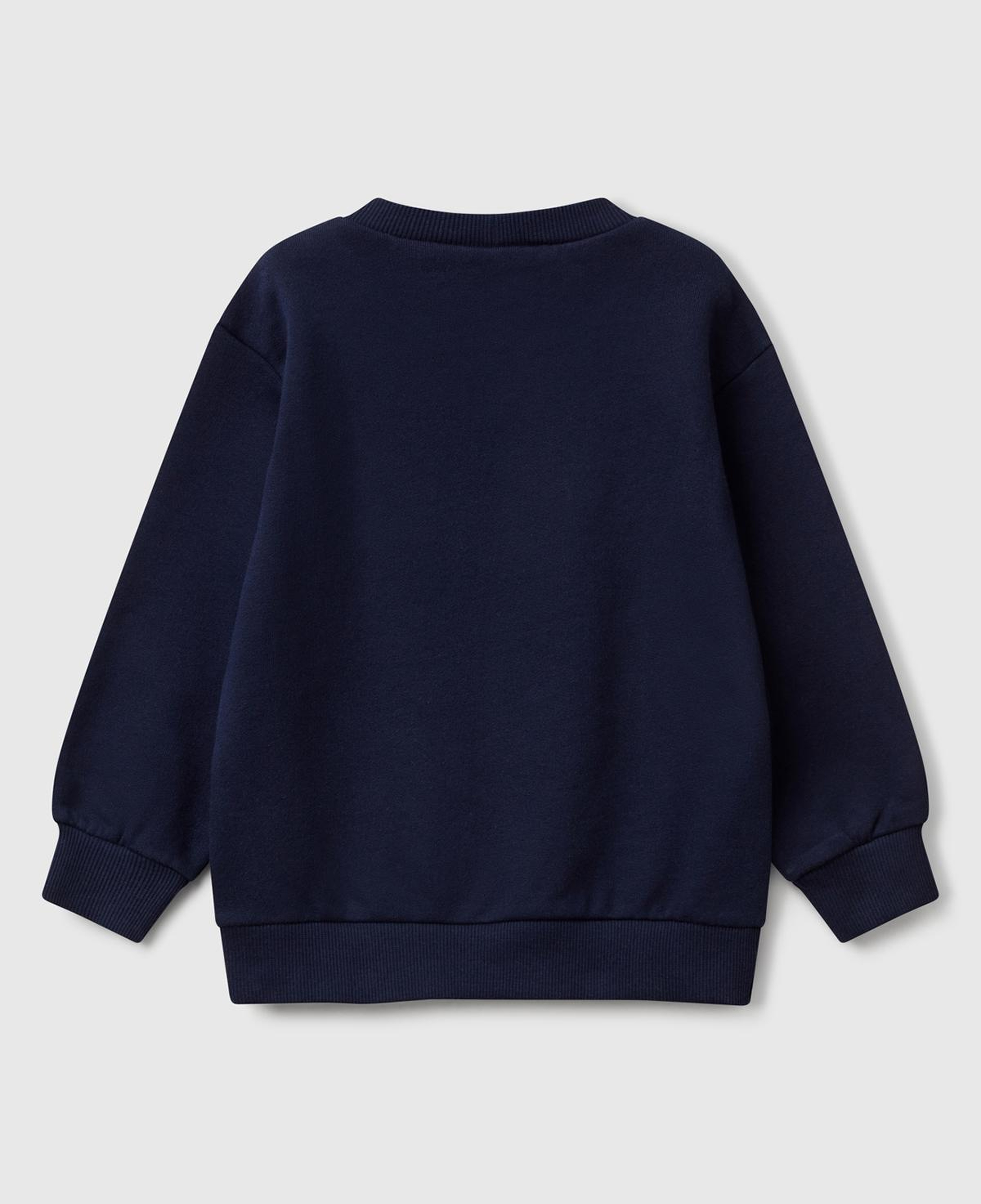 Erkek Çocuk Lacivert Hot Wheels Baskılı Logo Etiketli Bisiklet Yaka Sweatshirt
