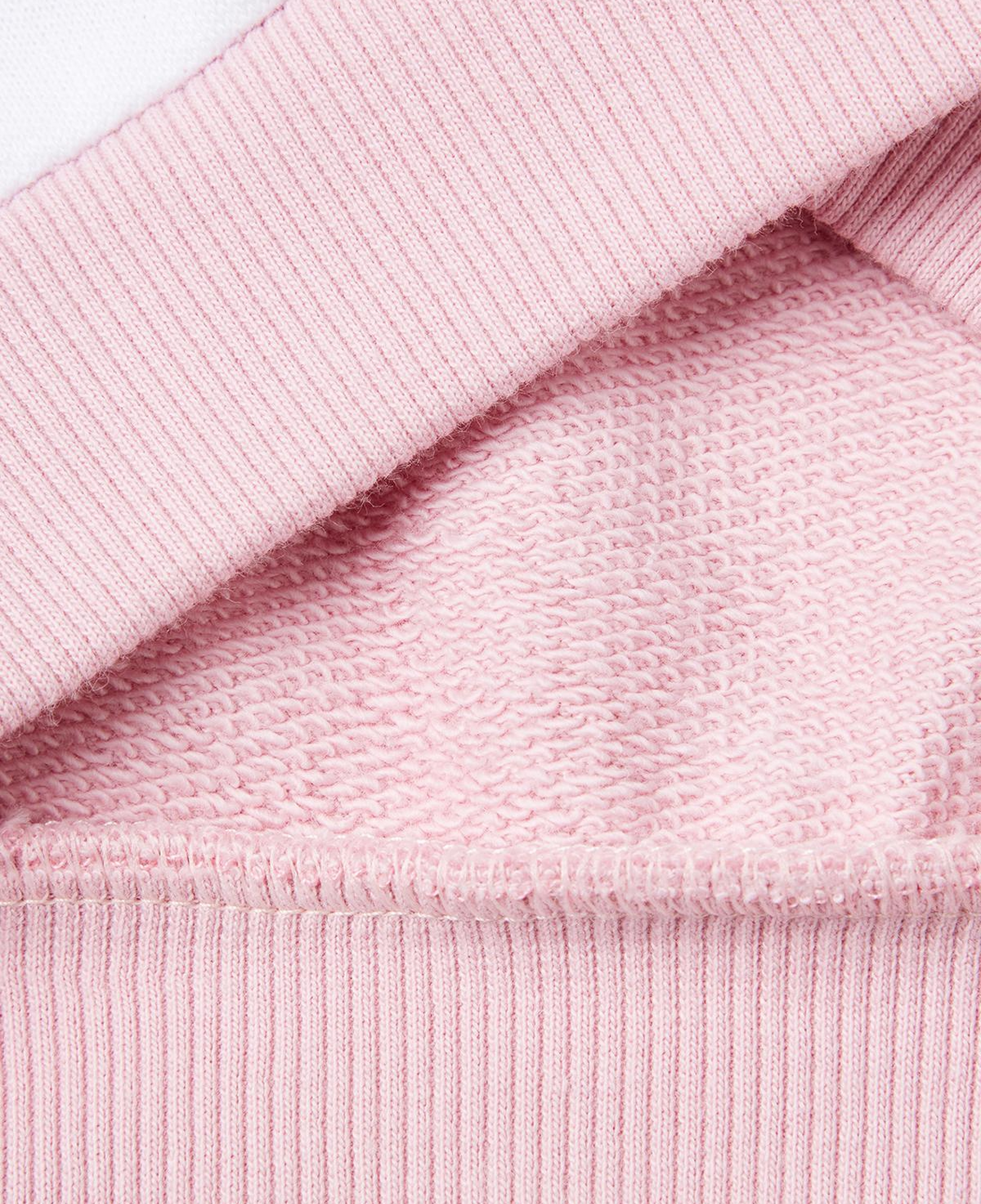 Kız Çocuk Beyaz Mix Simli Benetton Logo Baskılı Bisiklet Yaka Sweatshirt