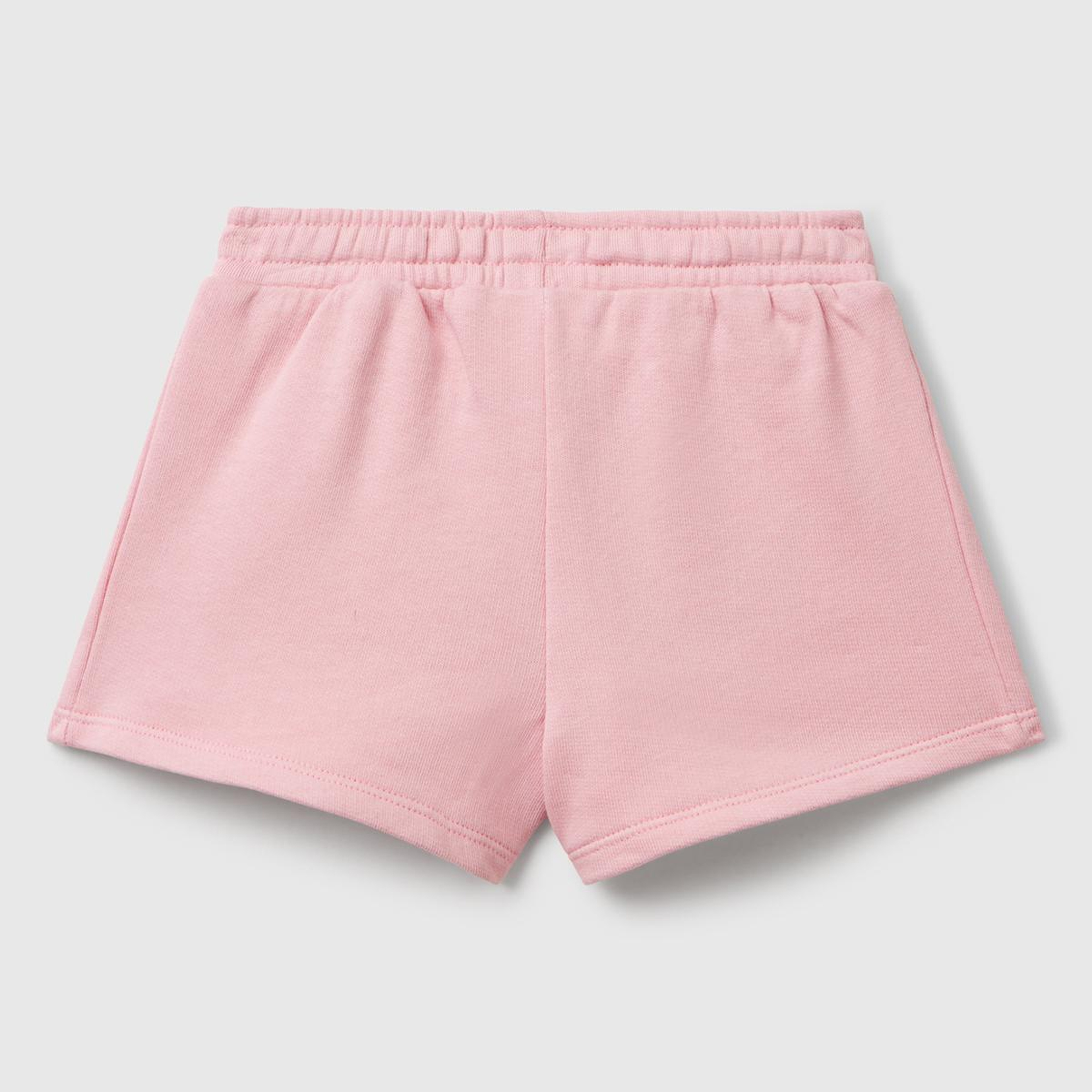 Kız Çocuk Pembe Benetton Logo İşlemeli Beli İpli Şort