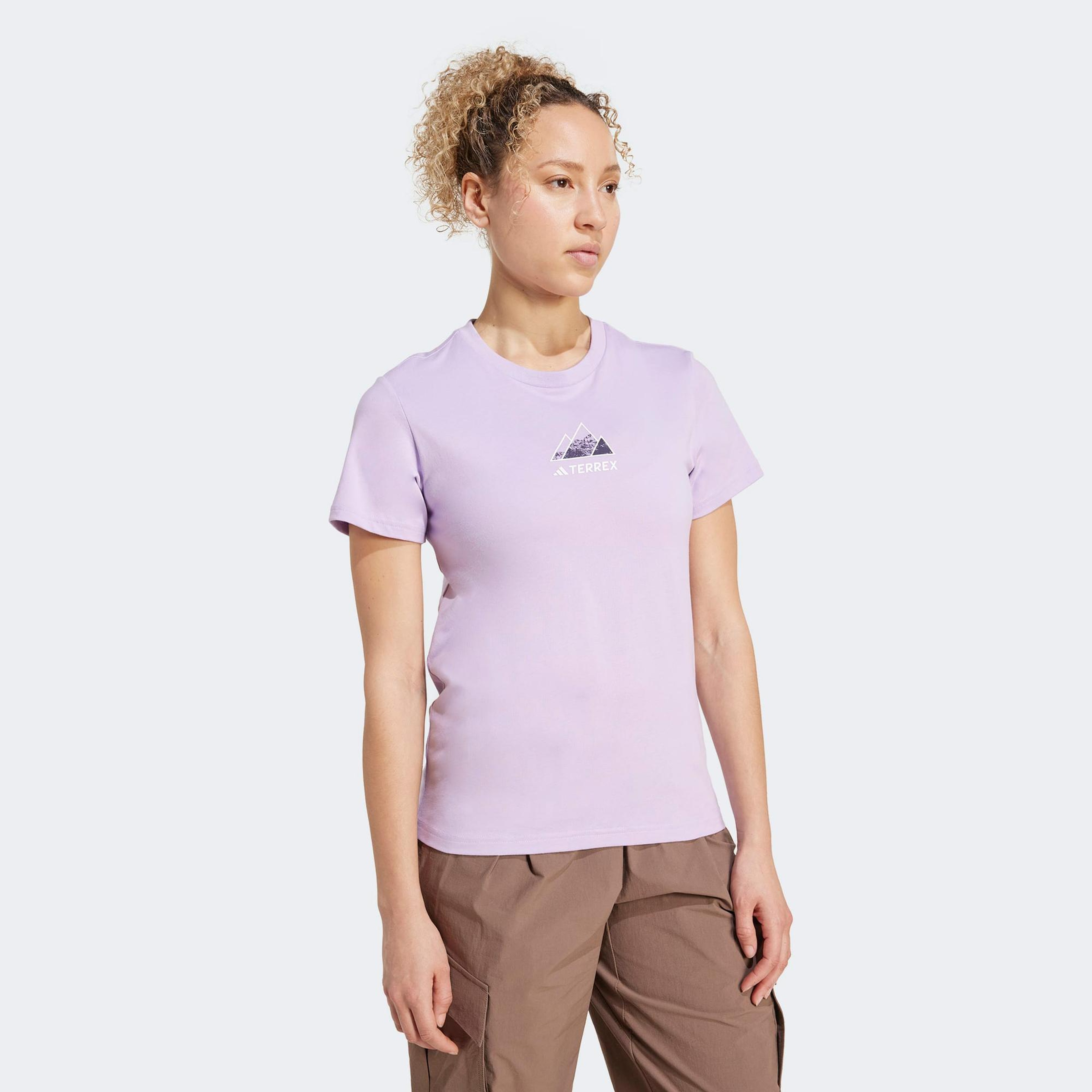 adidas Athlete Kadın Mor Günlük T-Shirt