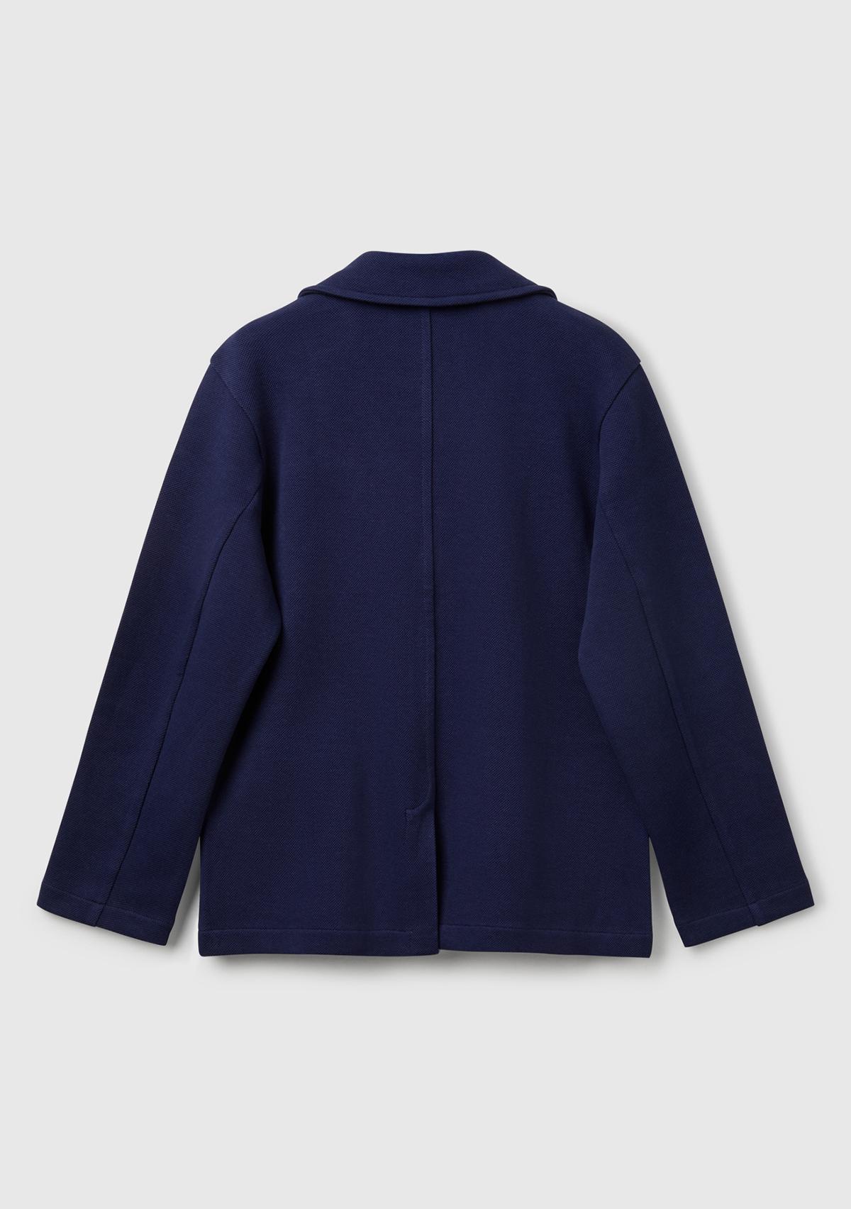 Erkek Çocuk Lacivert Logo İşlemeli Yama Cepli Blazer Ceket