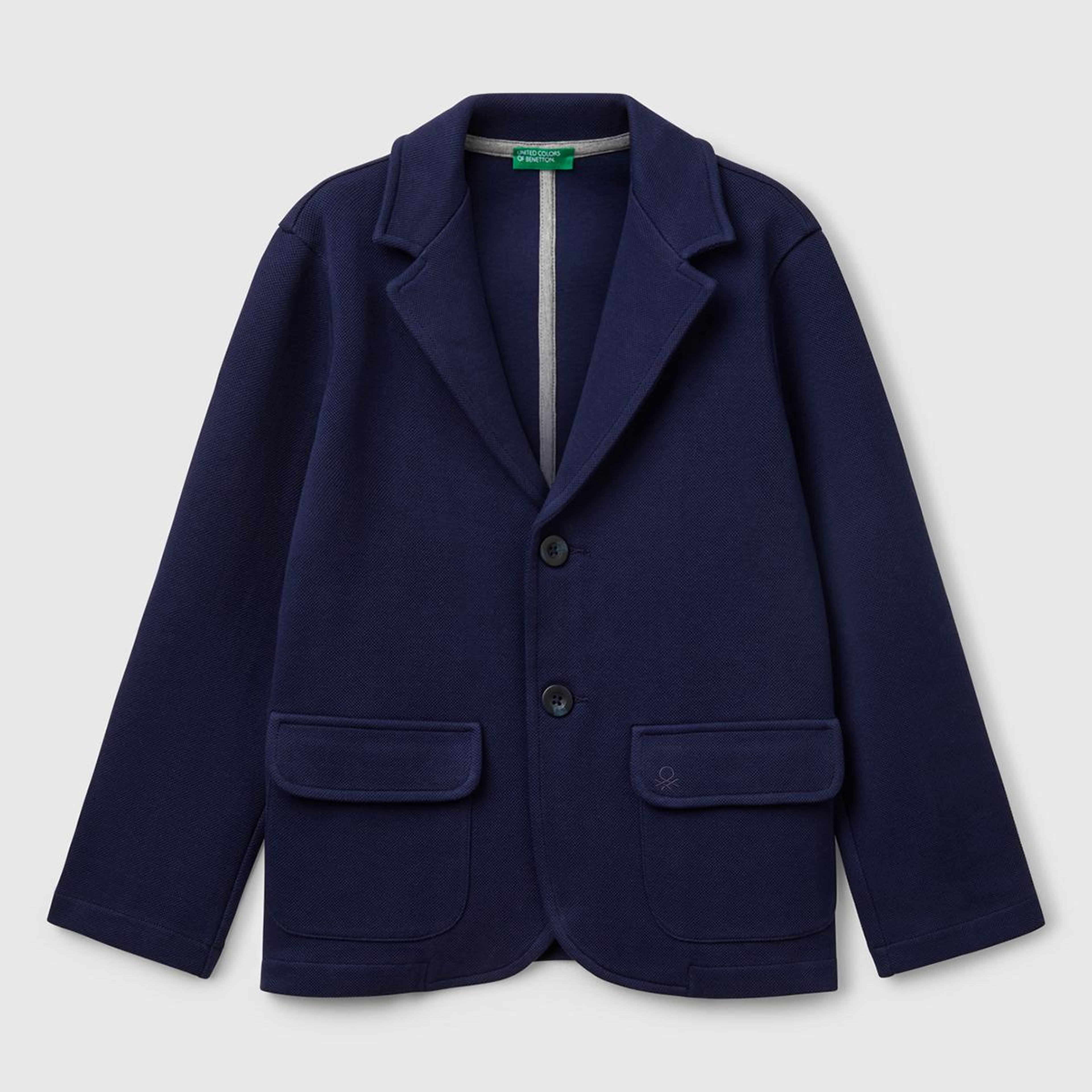 Erkek Çocuk Lacivert Logo İşlemeli Yama Cepli Blazer Ceket