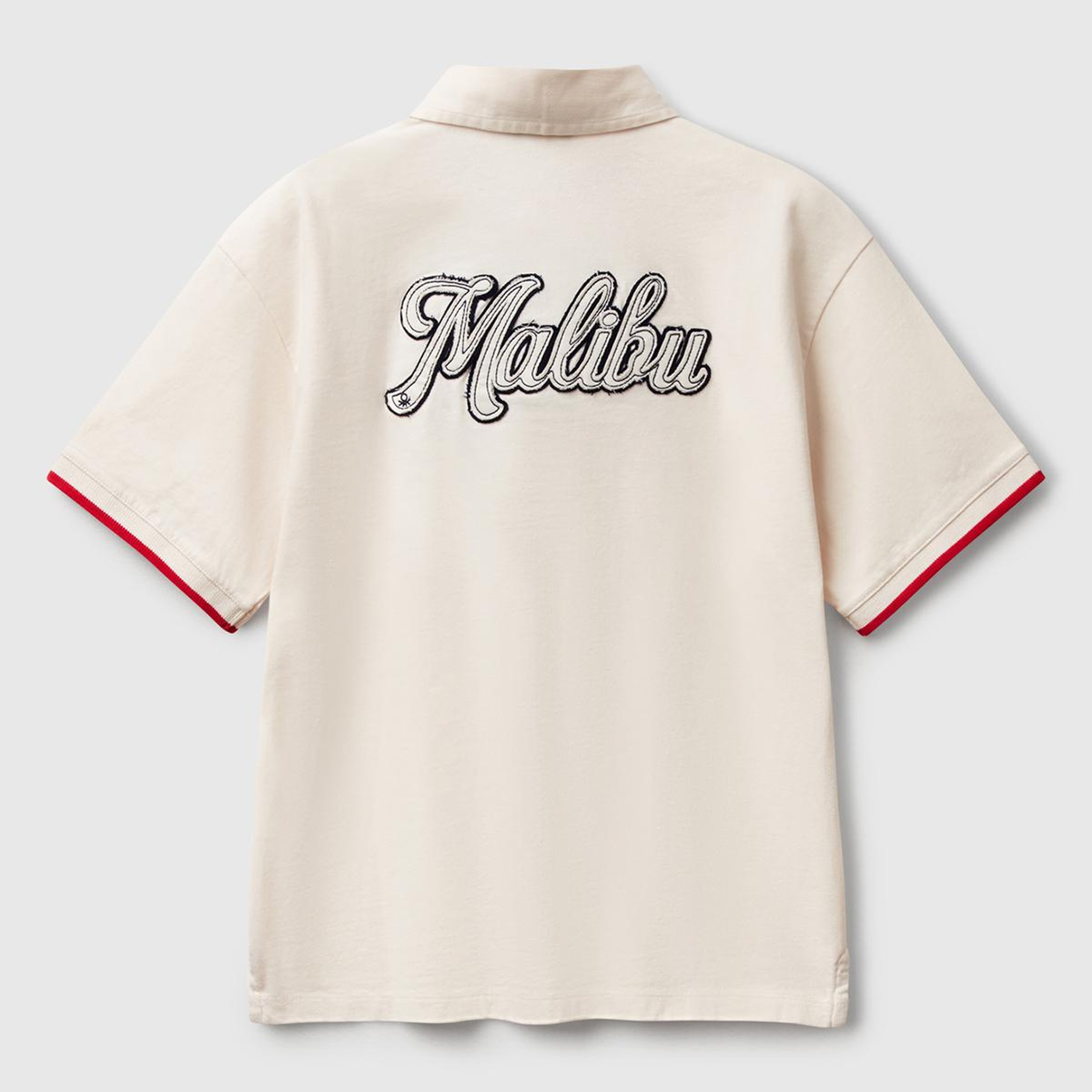 Erkek Çocuk Ekru İşleme Detaylı Polo Yaka Rugby T-Shirt